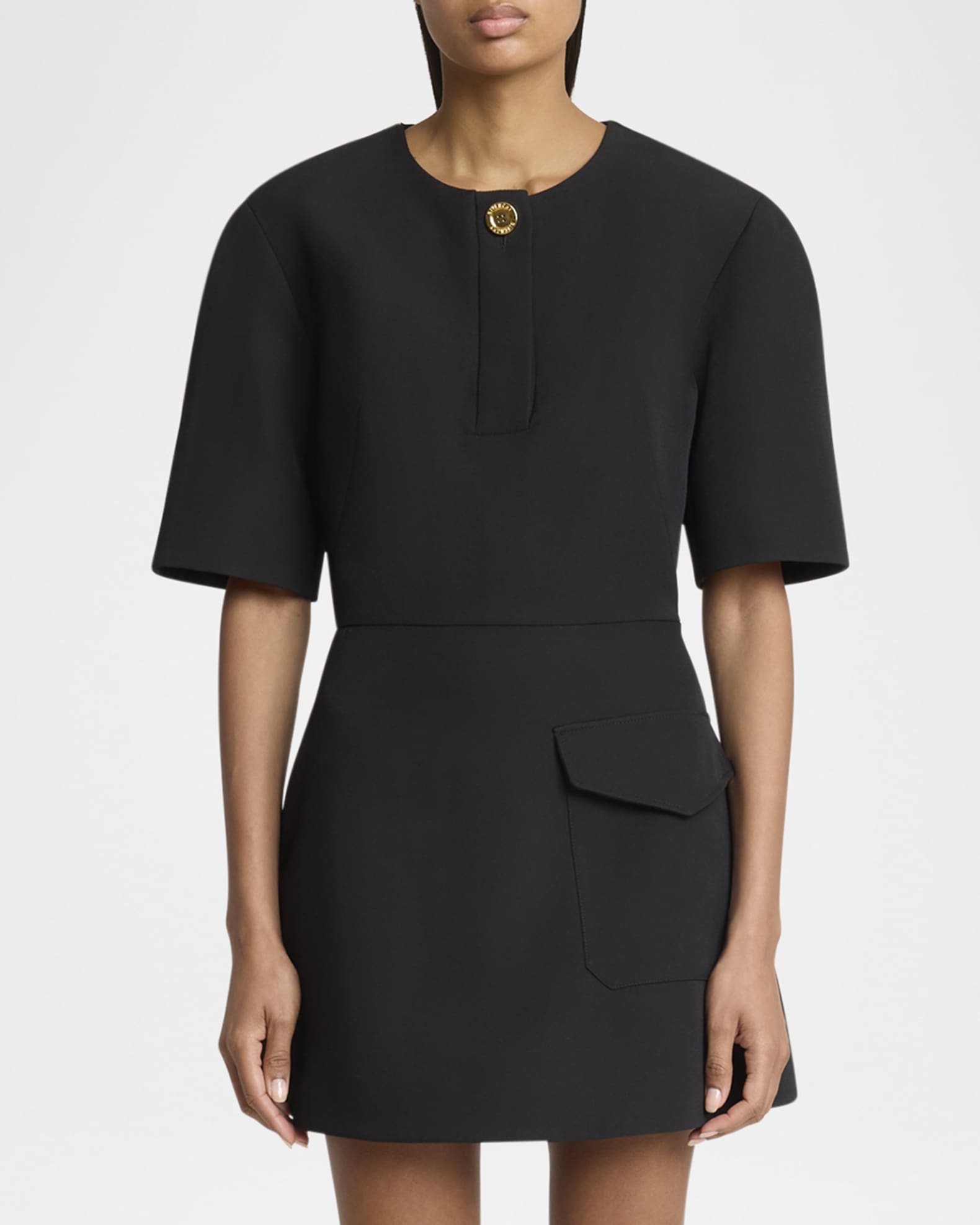 ワンピース GIVENCHY SHORT DRESS Givenchy Short-Sleeve Patch-Pocket Mini Cocoon Dress