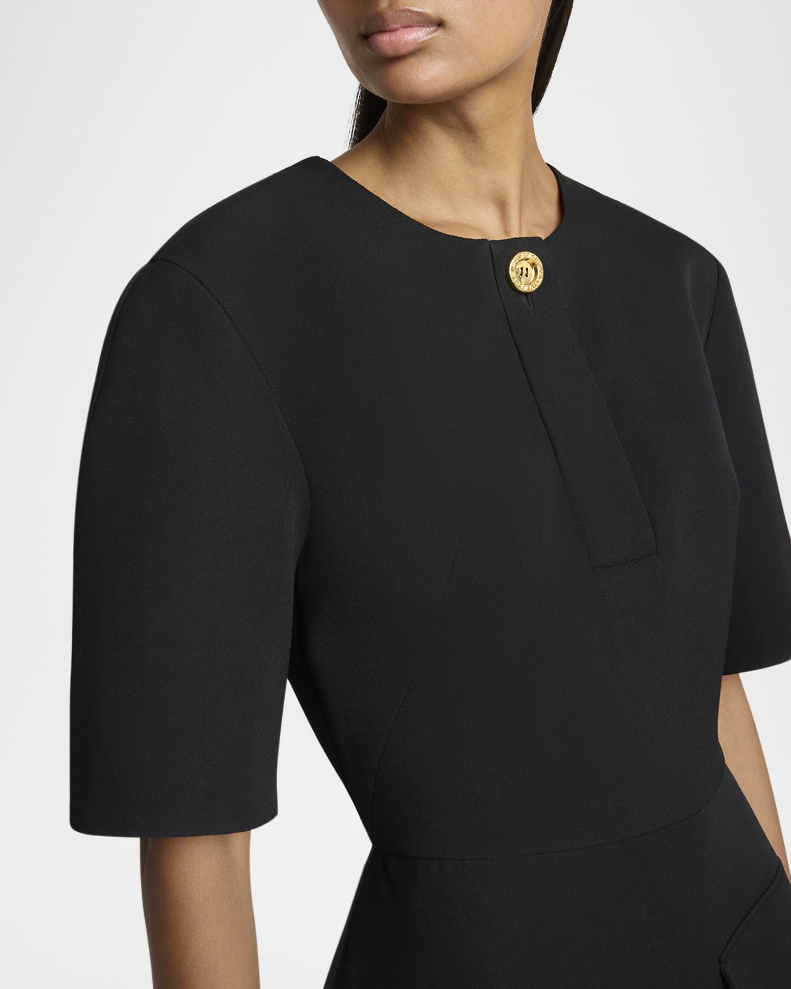 ワンピース GIVENCHY SHORT DRESS Givenchy Short-Sleeve Patch-Pocket Mini Cocoon Dress