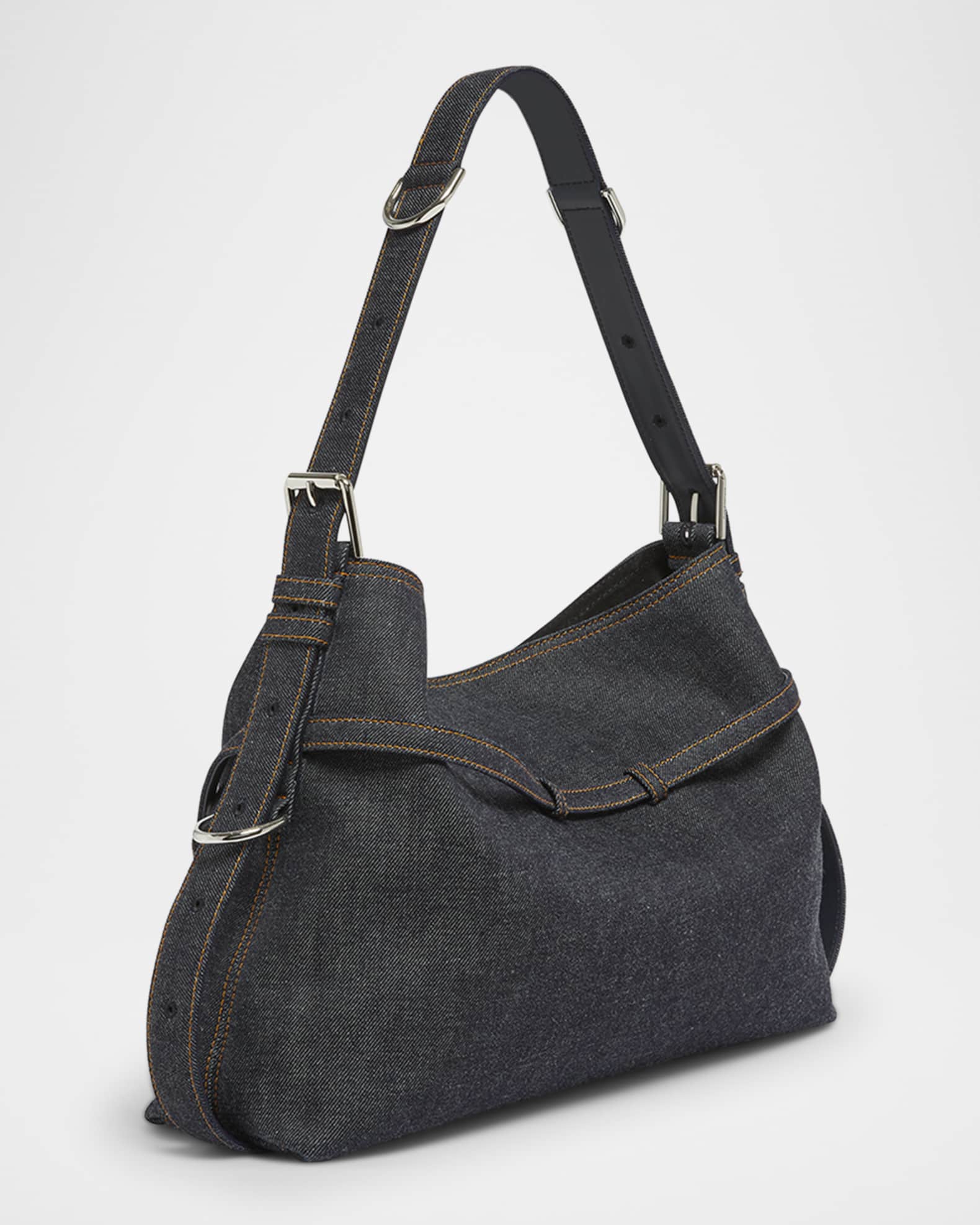 Givenchy Voyou Medium Shoulder Bag in Denim | Neiman Marcus