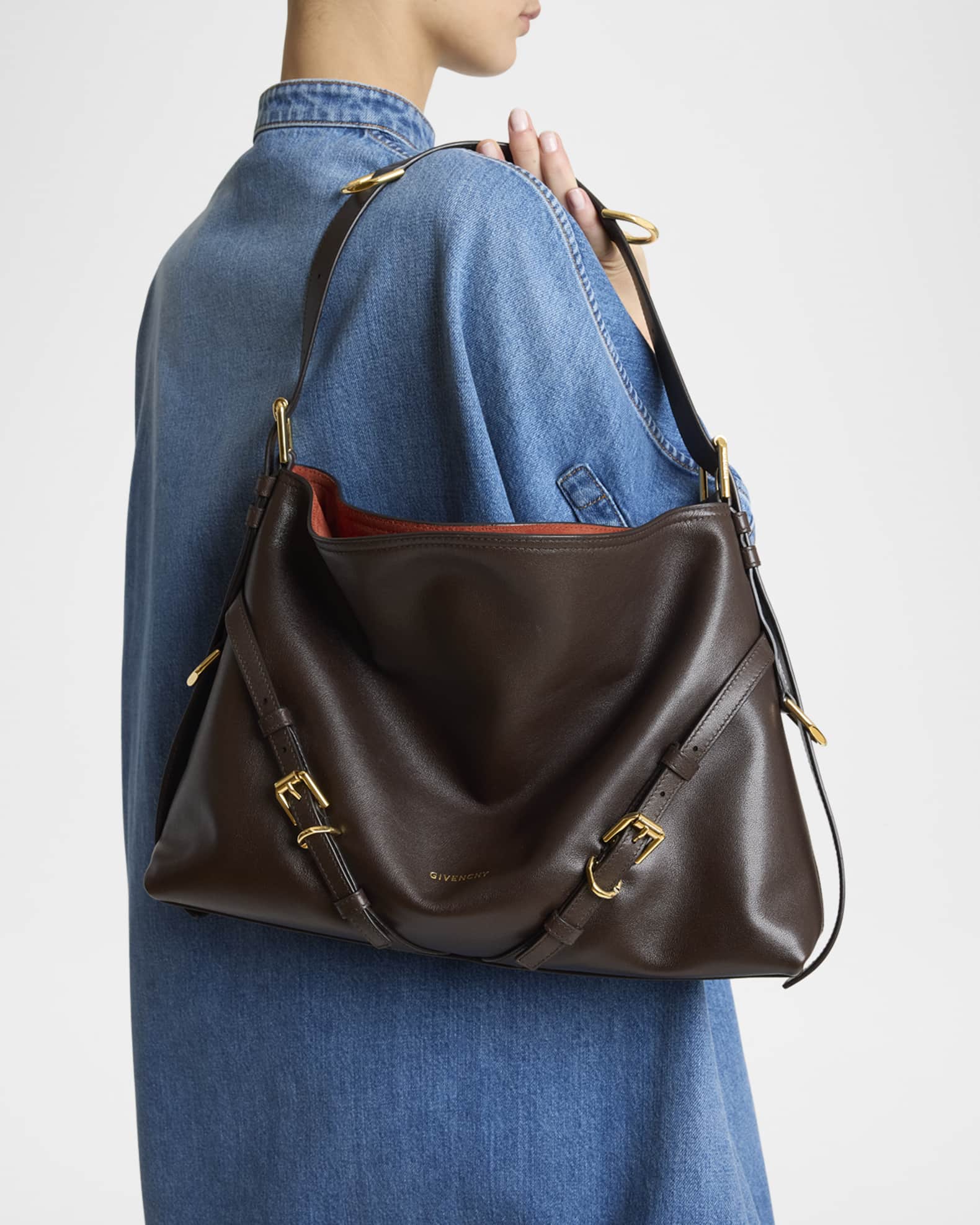 Givenchy Voyou Medium Shoulder Bag in Shiny Leather | Neiman