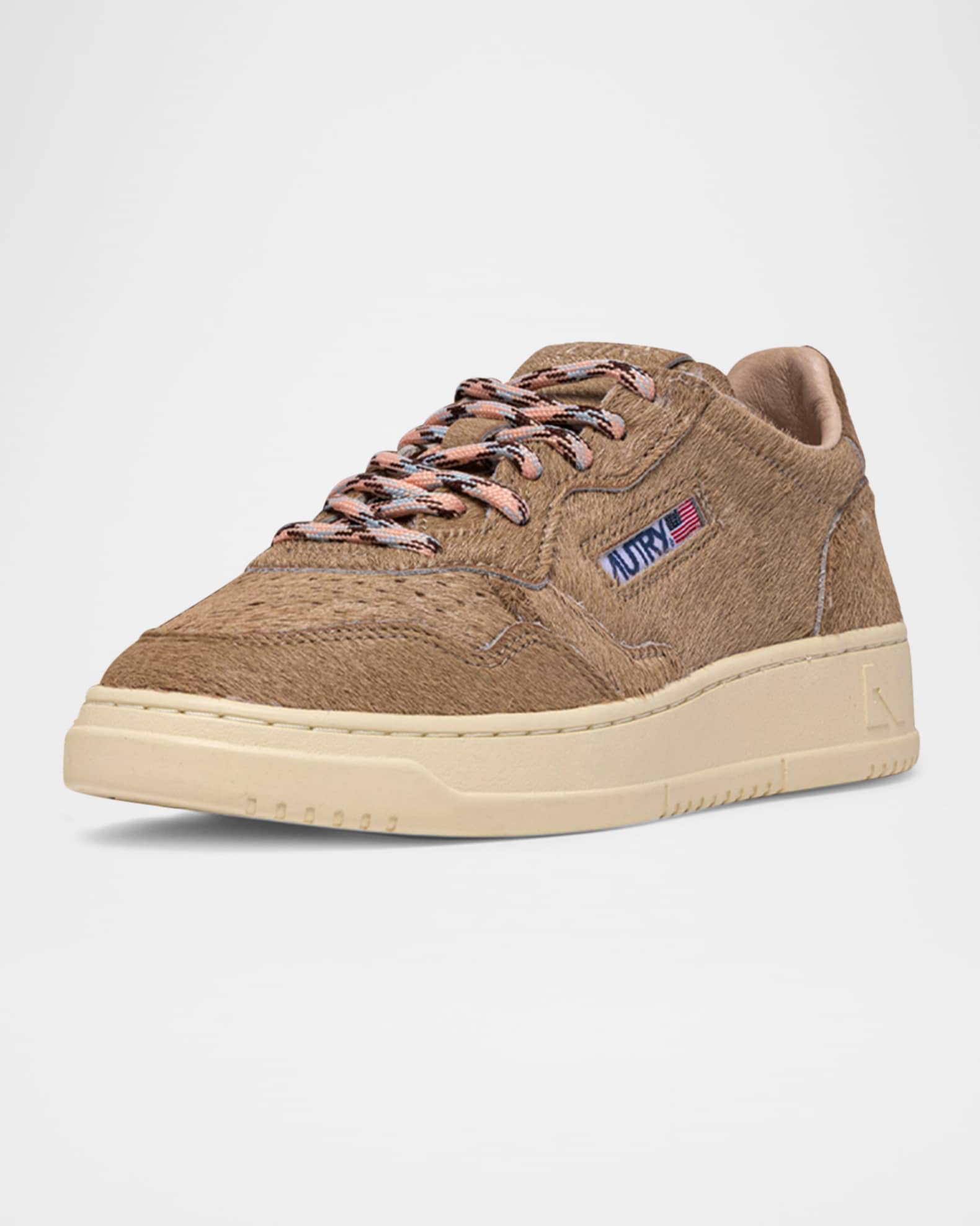 スニーカー Autry Dark Brown Calf Hair Medalist Sneakers AUTRY Medalist Low-Top Calf Hair Sneakers | Neiman Marcus