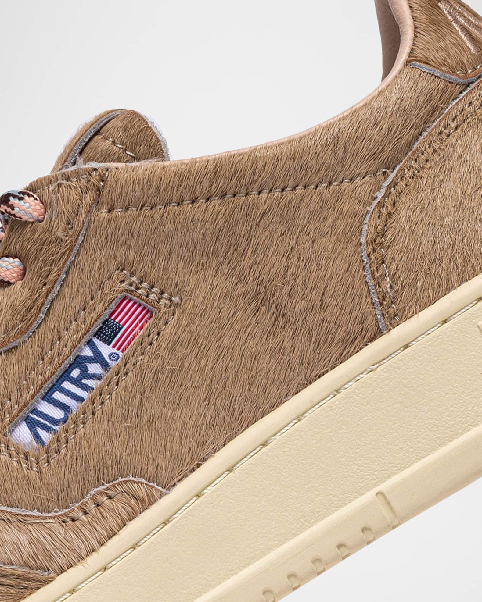スニーカー AUTRY BEIGE CALF HAIR MEDALIST SNEAKERS AUTRY Medalist Low-Top Calf Hair Sneakers | Neiman Marcus