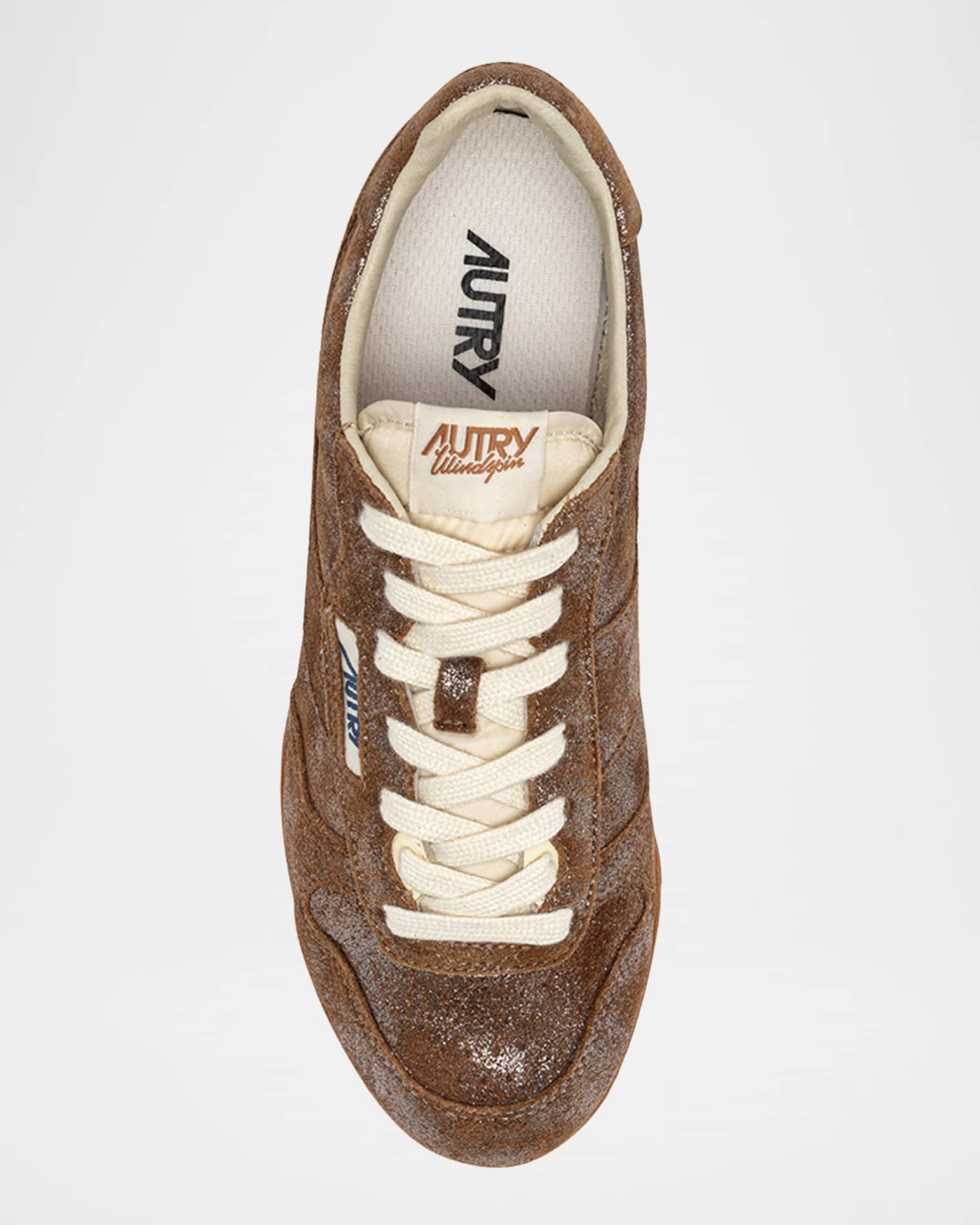 AUTRY Windspin Retro Metallic Suede Runner Sneakers | Neiman