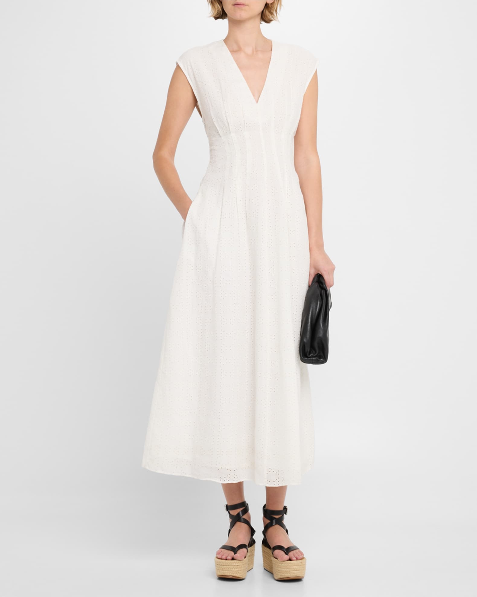 ines embroidered dress Ines Blue Eyelet Dress S / Light Blue main image 1