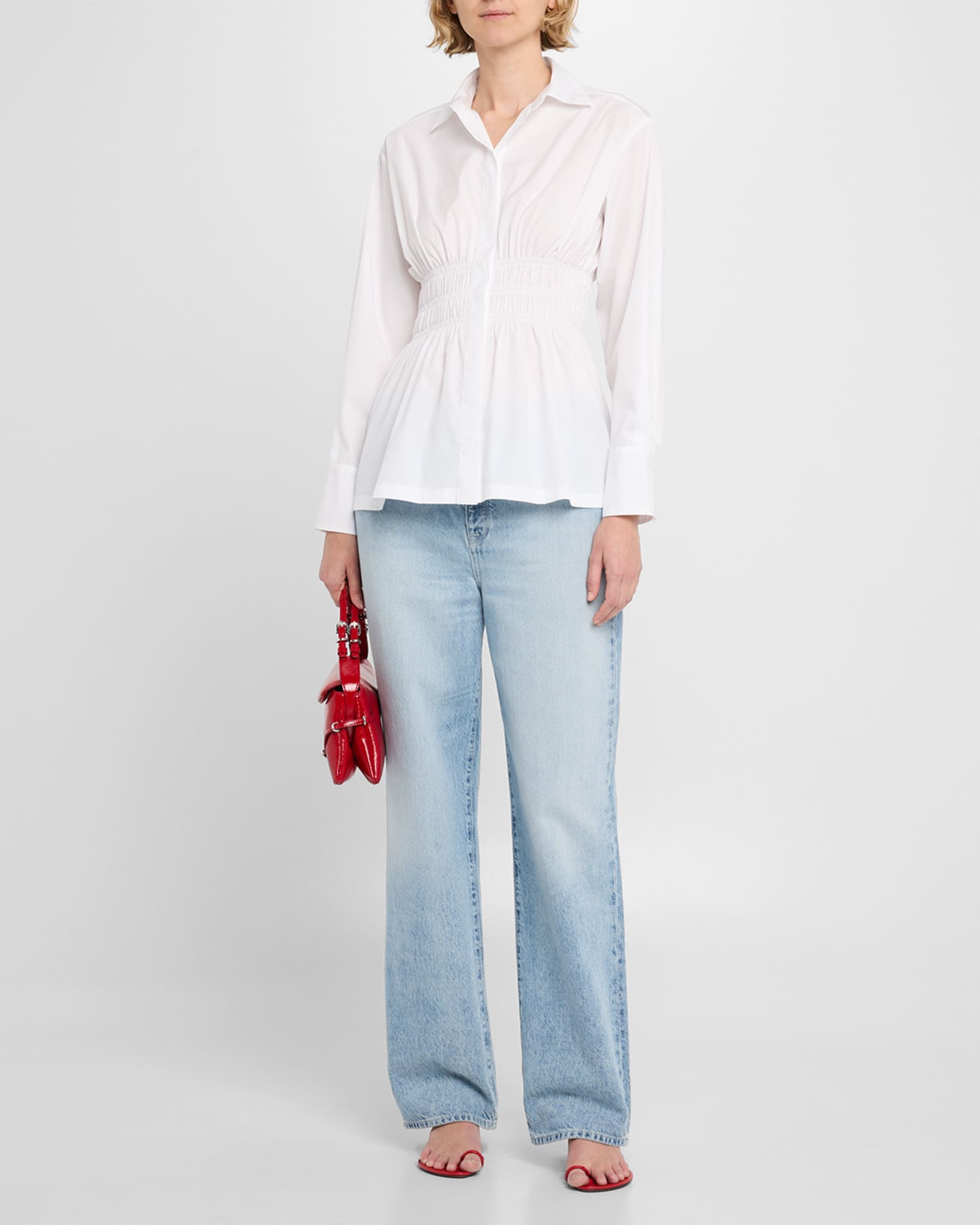 Blythe Smocked Poplin Shirt 1