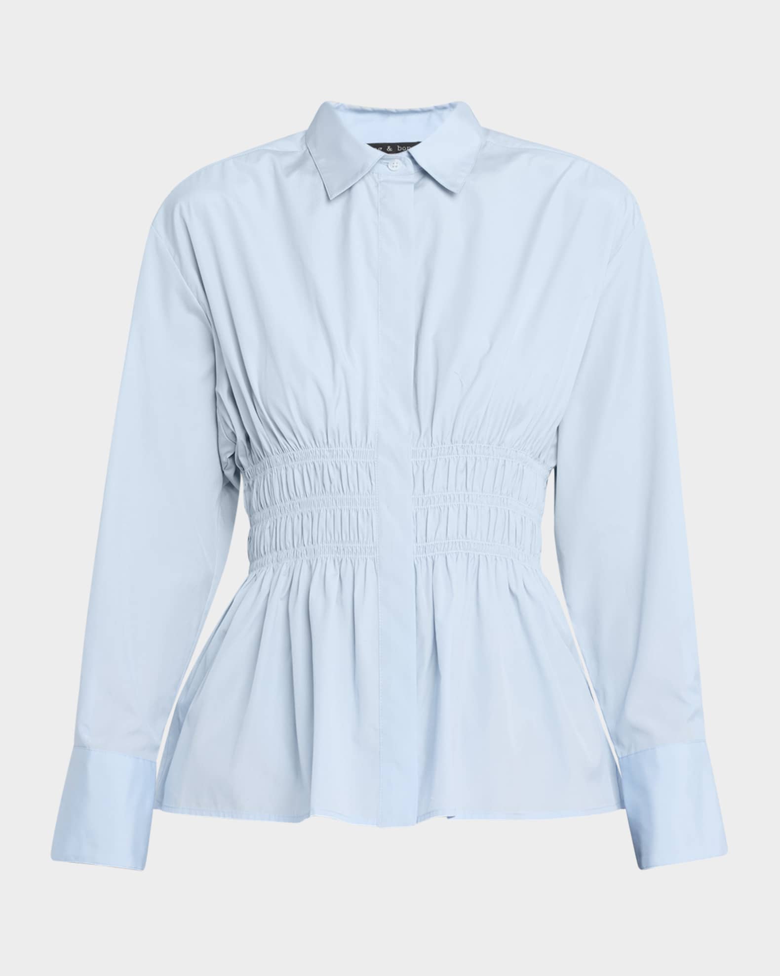 Blythe Smocked Poplin Shirt 0