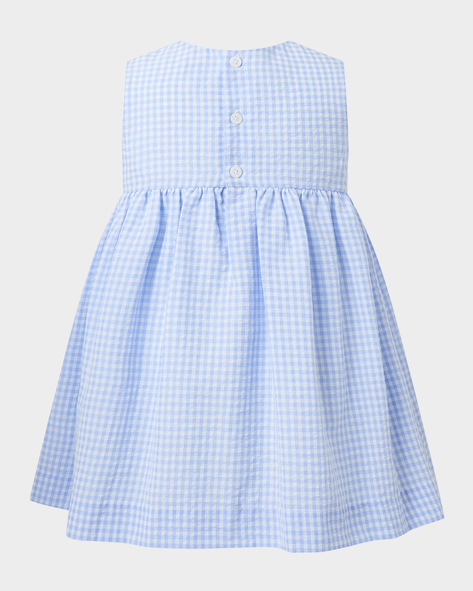 Girl's Gingham-Print Bow Dress W/ Bloomers 1