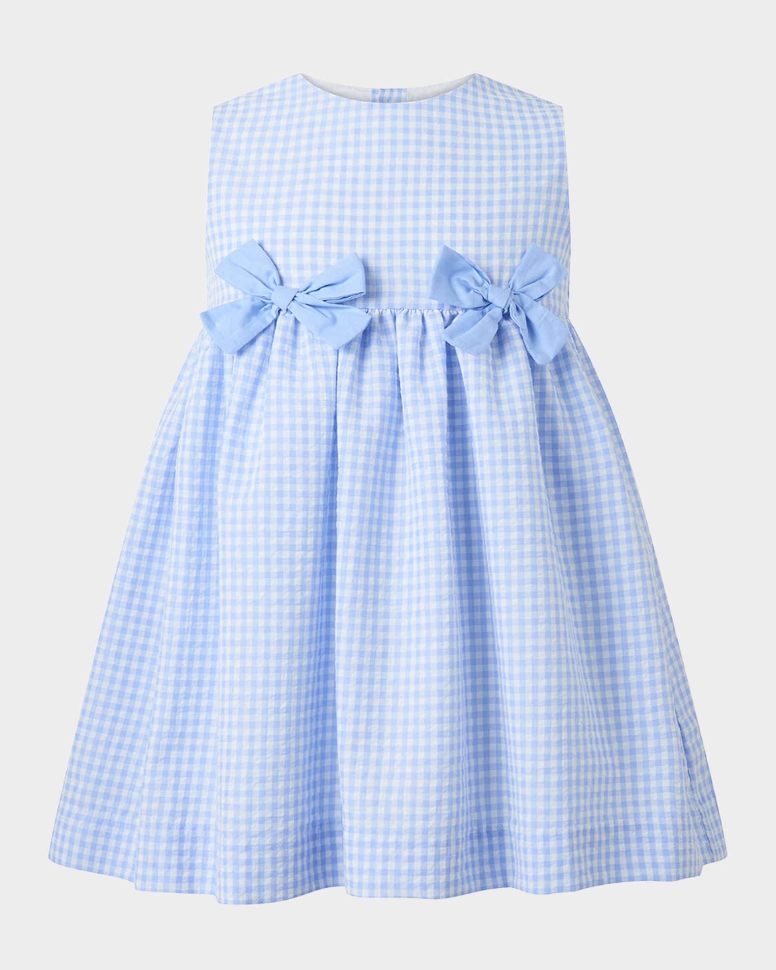 Girl's Gingham-Print Bow Dress W/ Bloomers 0