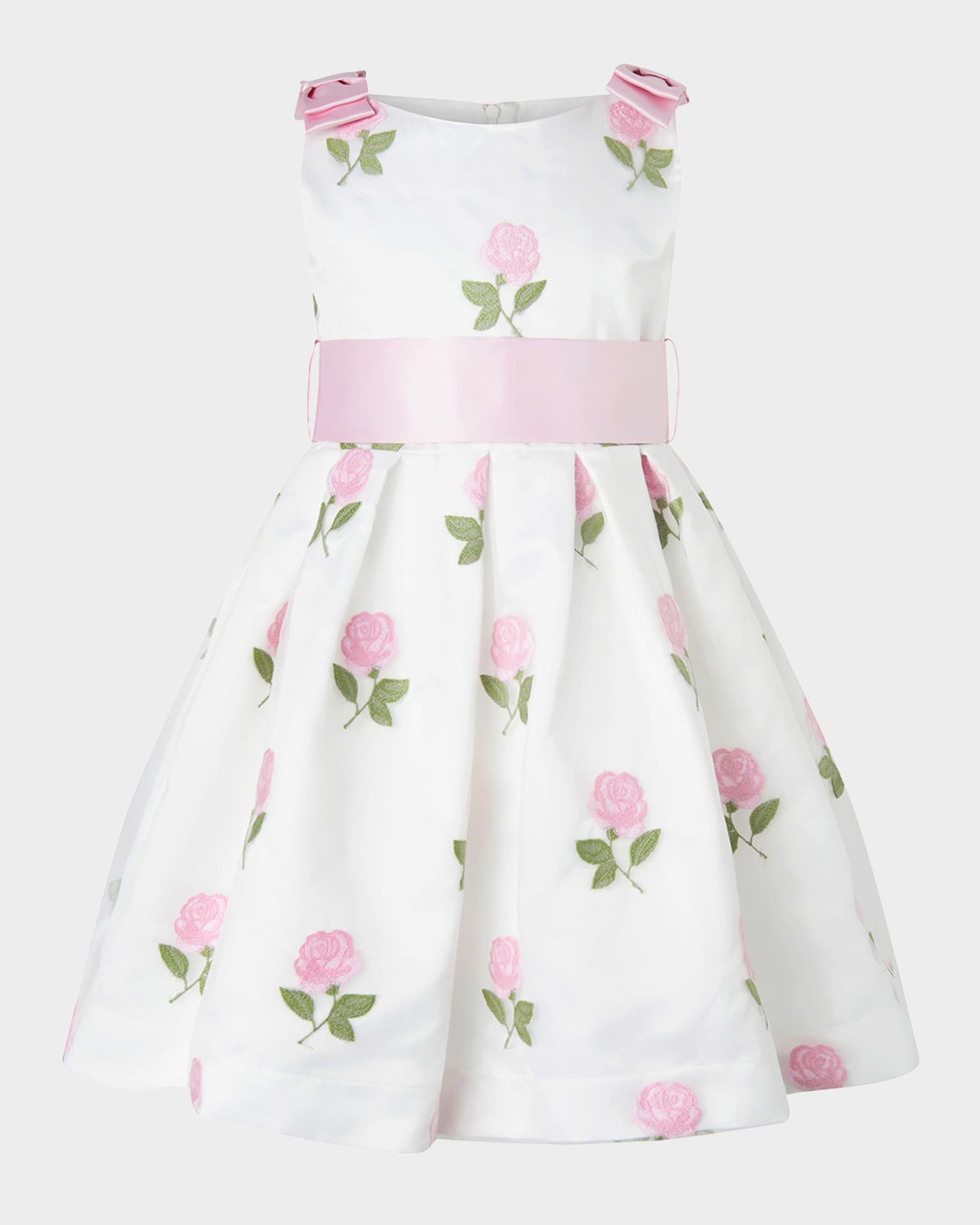 Girl's Rose Embroidered Organza Dress, Size 2-14 0
