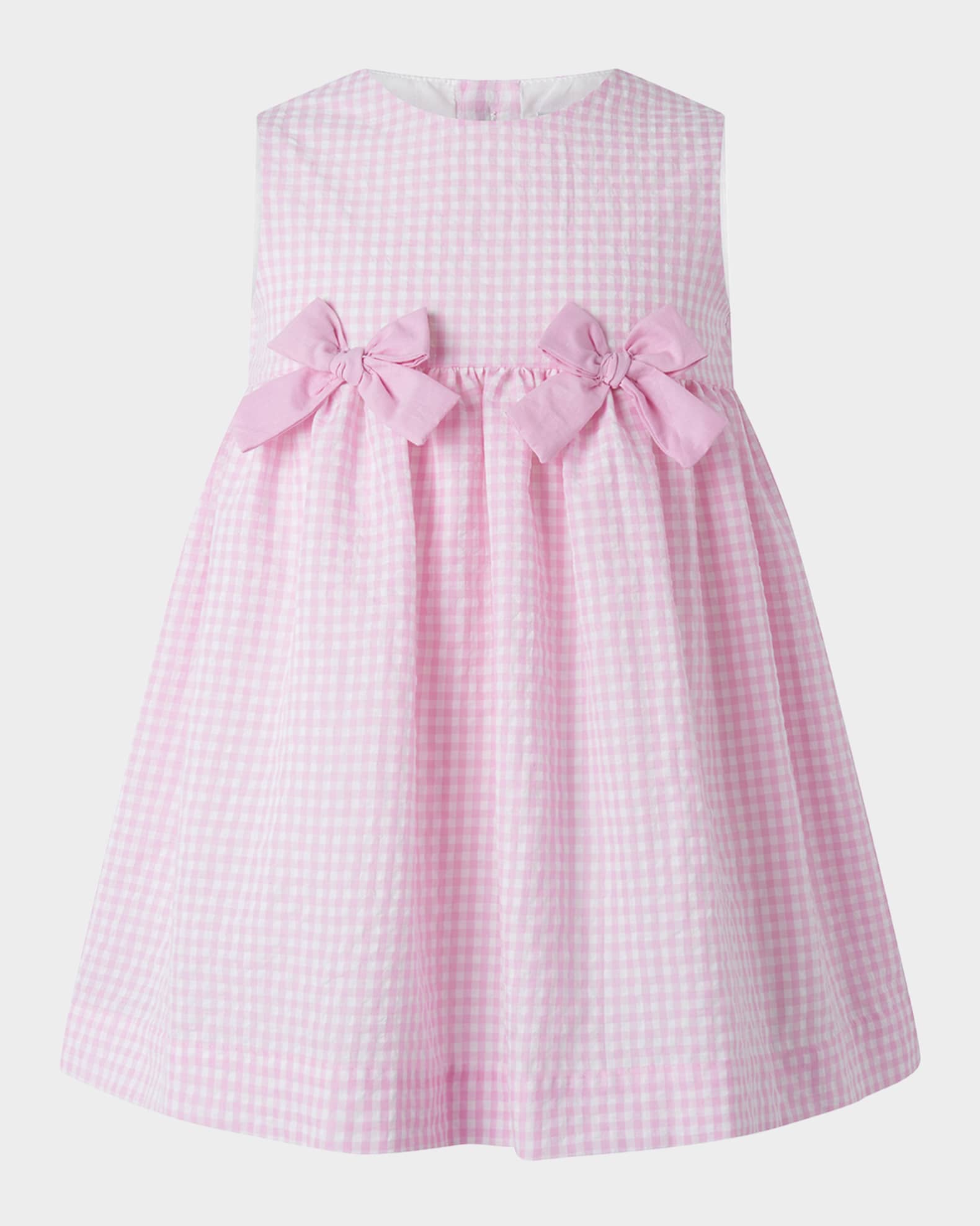 Girl's Gingham-Print Bow Dress W/ Bloomers 0