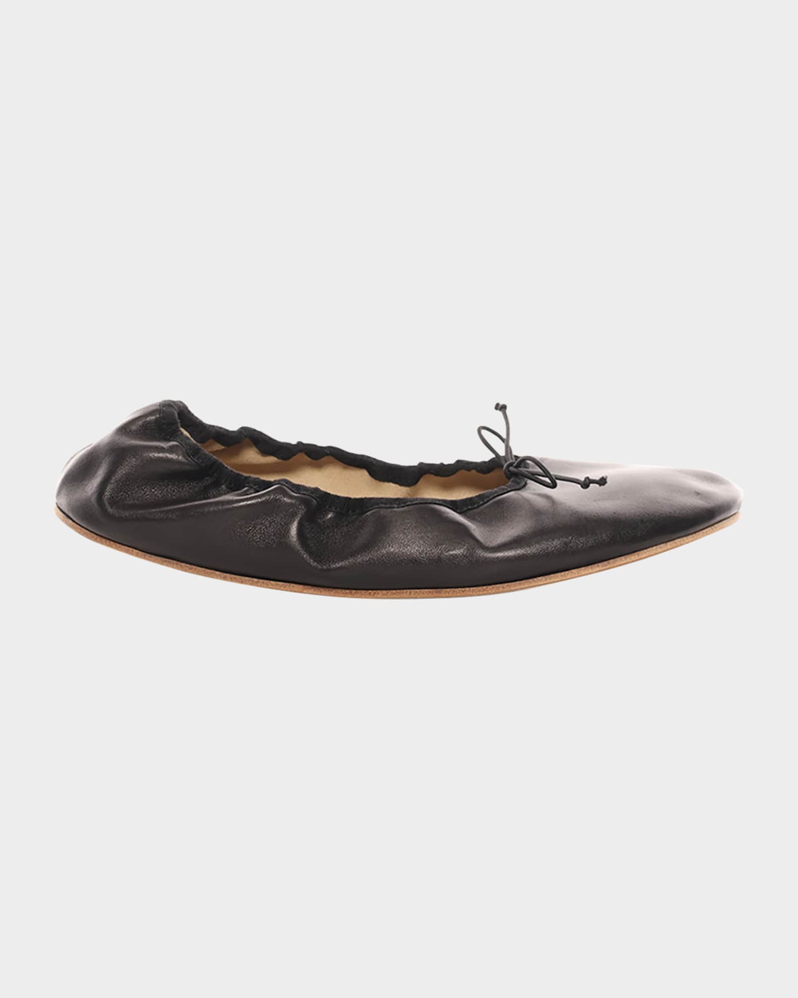 Leather Bow Ballerina Flats 0