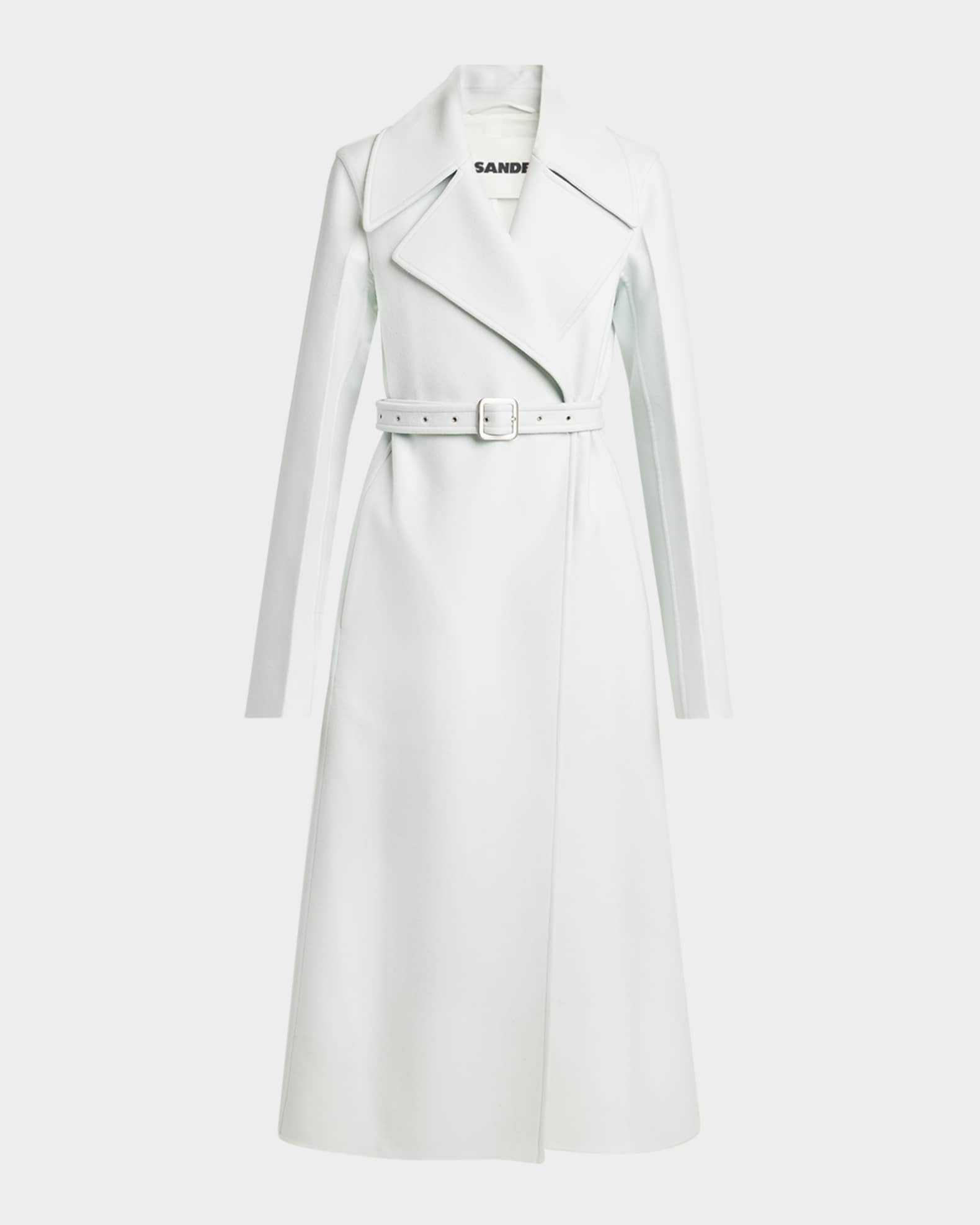 Belted Cashmere Double-Breasted Long Coat 0