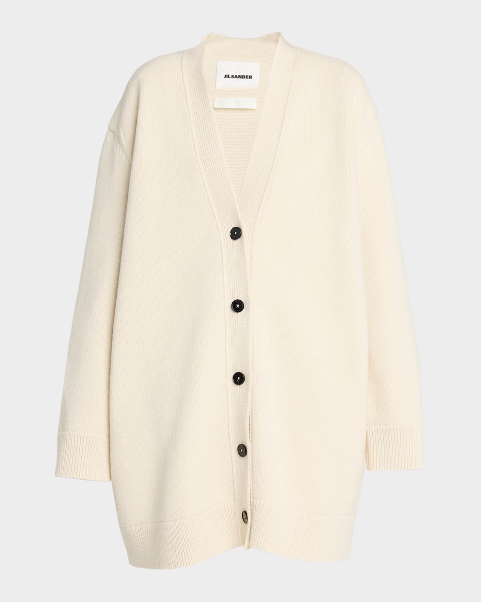 Jil Sander Oversized V-Neck Cardigan | Neiman Marcus