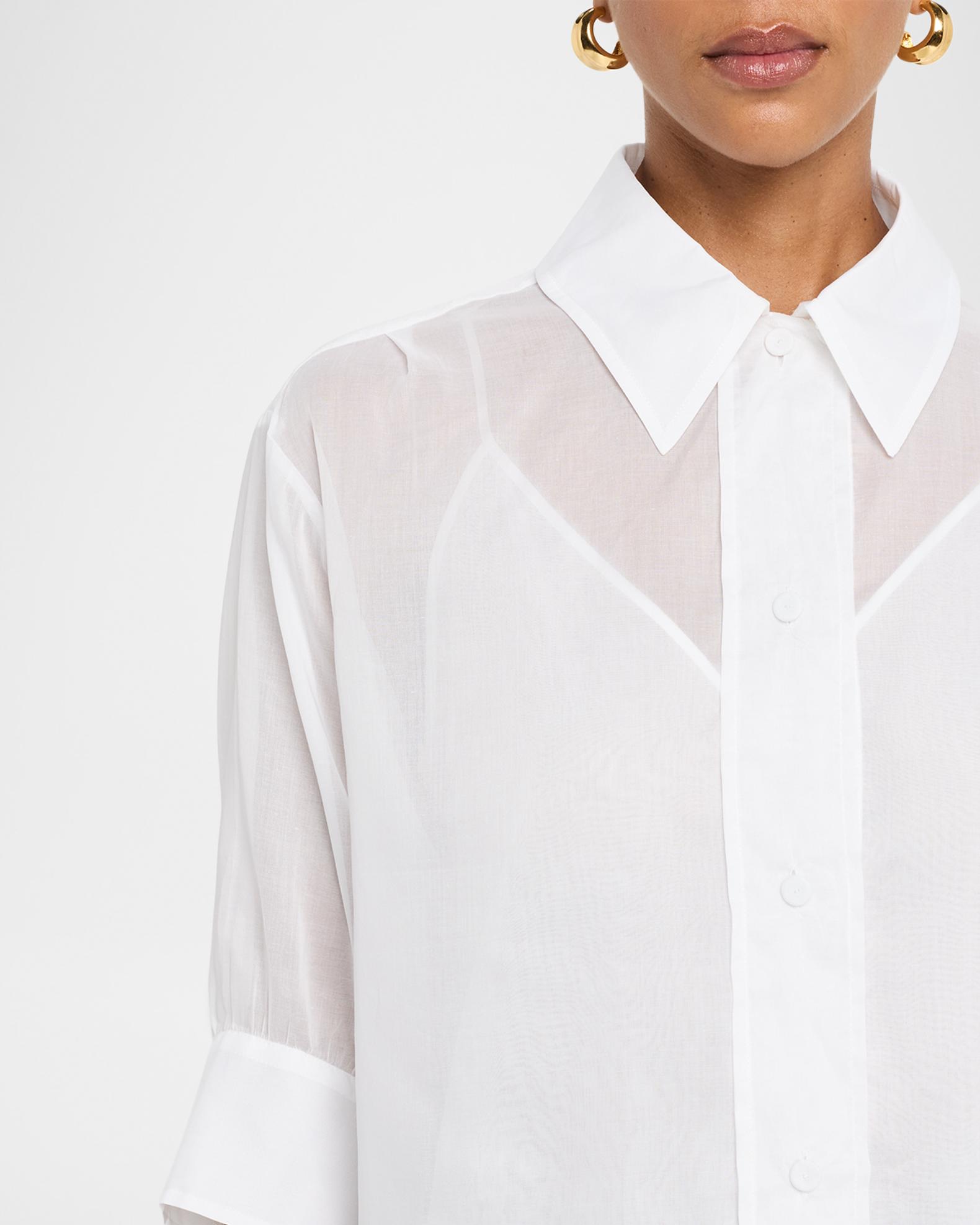 Jil Sander Volume Short-Sleeve Cotton Boxy Shirt | Neiman Marcus