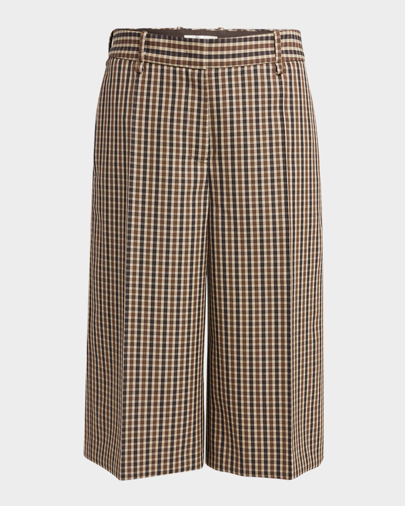 Jil Sander Check Straight-Leg Bermuda Shorts | Neiman Marcus