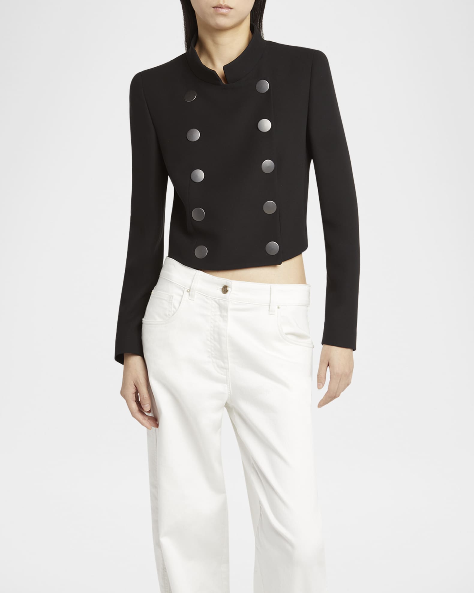 Giorgio Armani Double-Breasted Short Jacket | Neiman Marcus