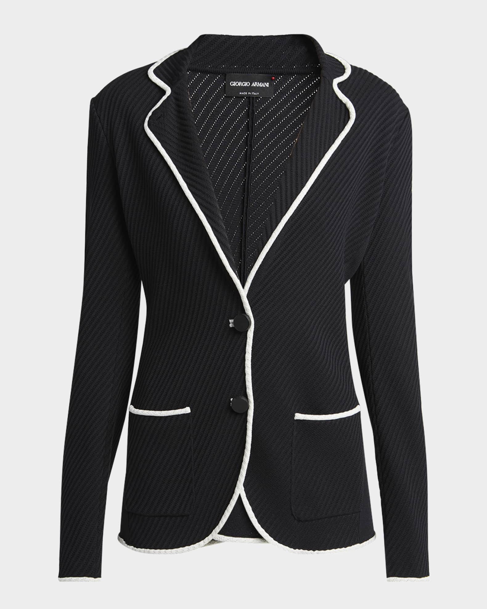 ジャケット GIORGIO ARMANI SINGLE-BREASTED ORGANZA SILK JACKET Giorgio Armani Geo Silk Jacquard Single-Breasted Blazer