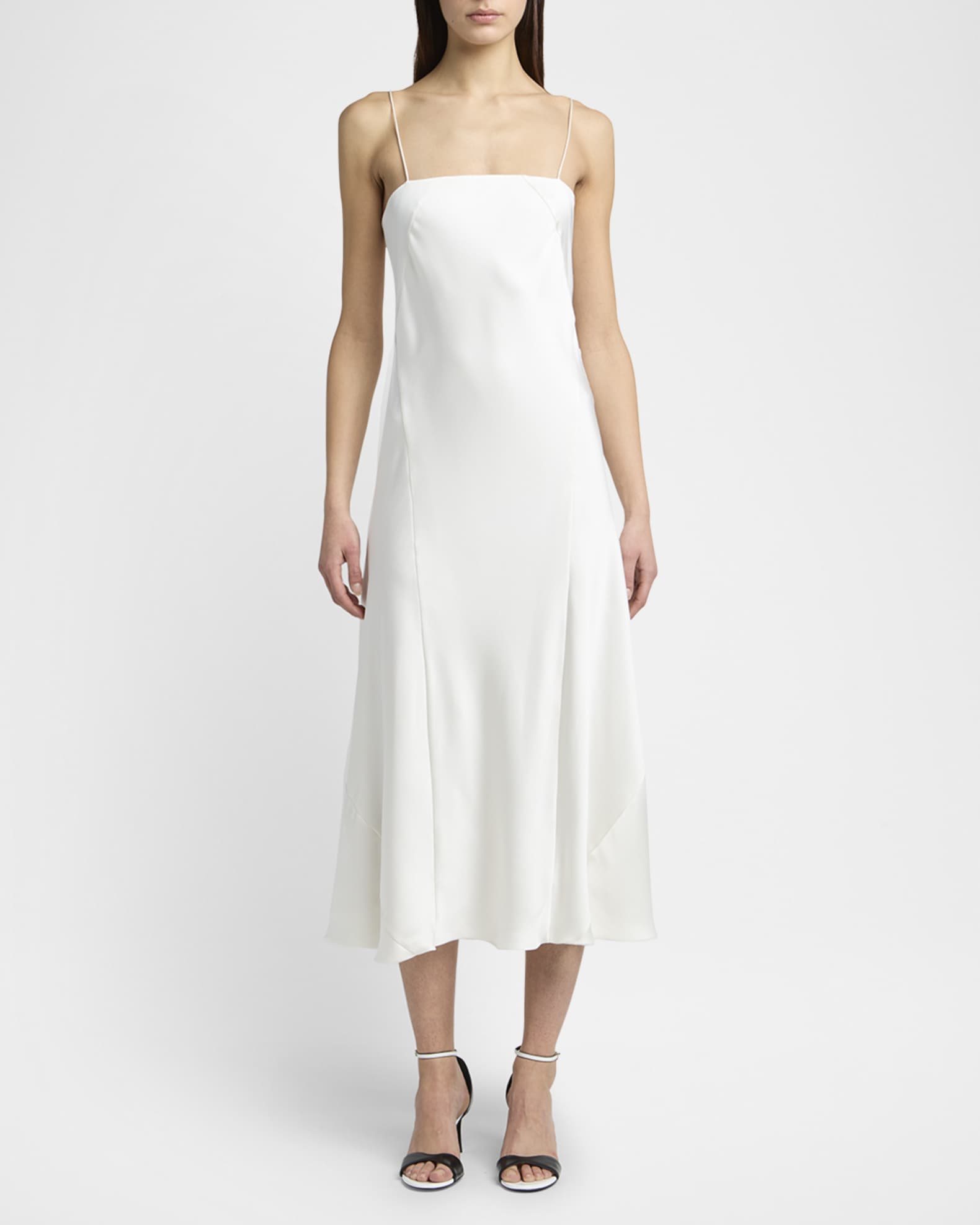 Double Silk Satin Spaghetti-Strap Maxi Dress 1