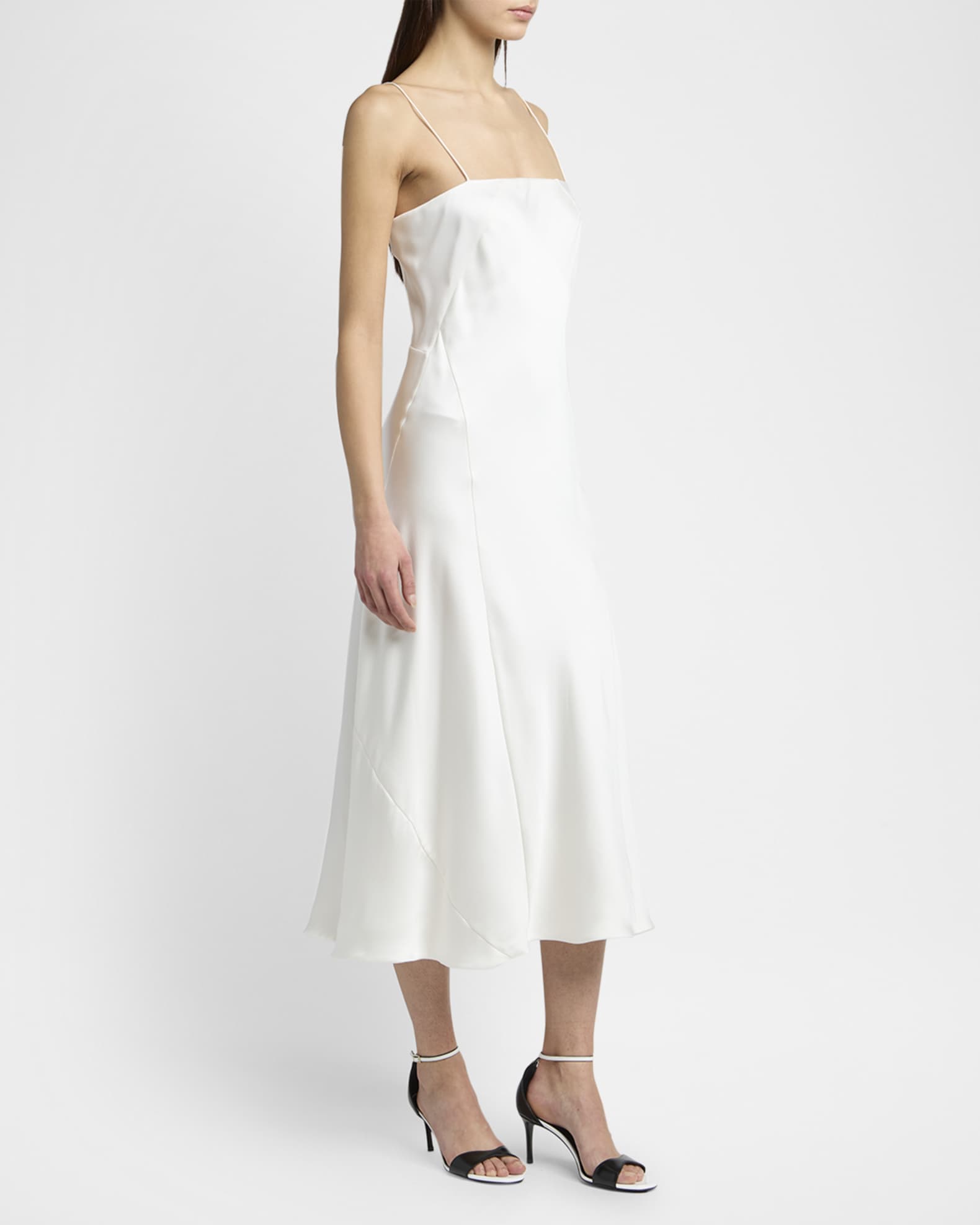 Giorgio Armani Double Silk Satin Spaghetti-Strap Maxi Dress