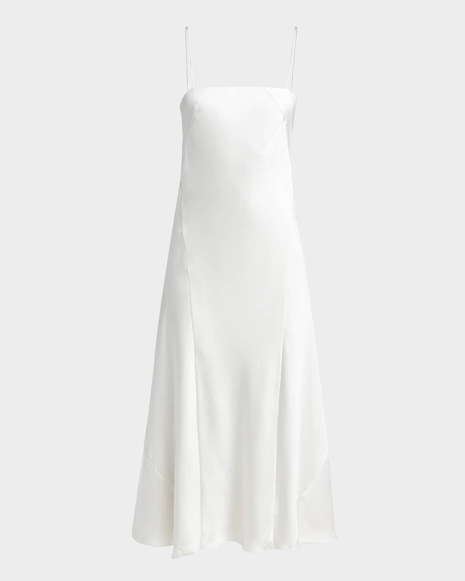Double Silk Satin Spaghetti-Strap Maxi Dress 0