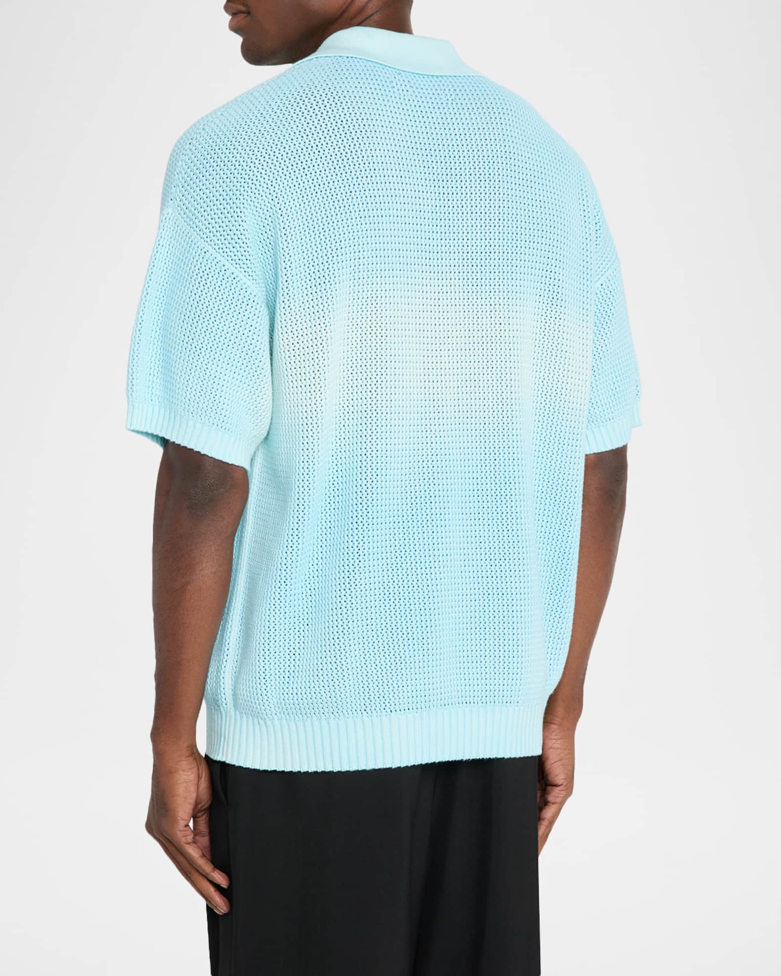 Men's Cotton Knit Johnny Collar Polo Shirt 1