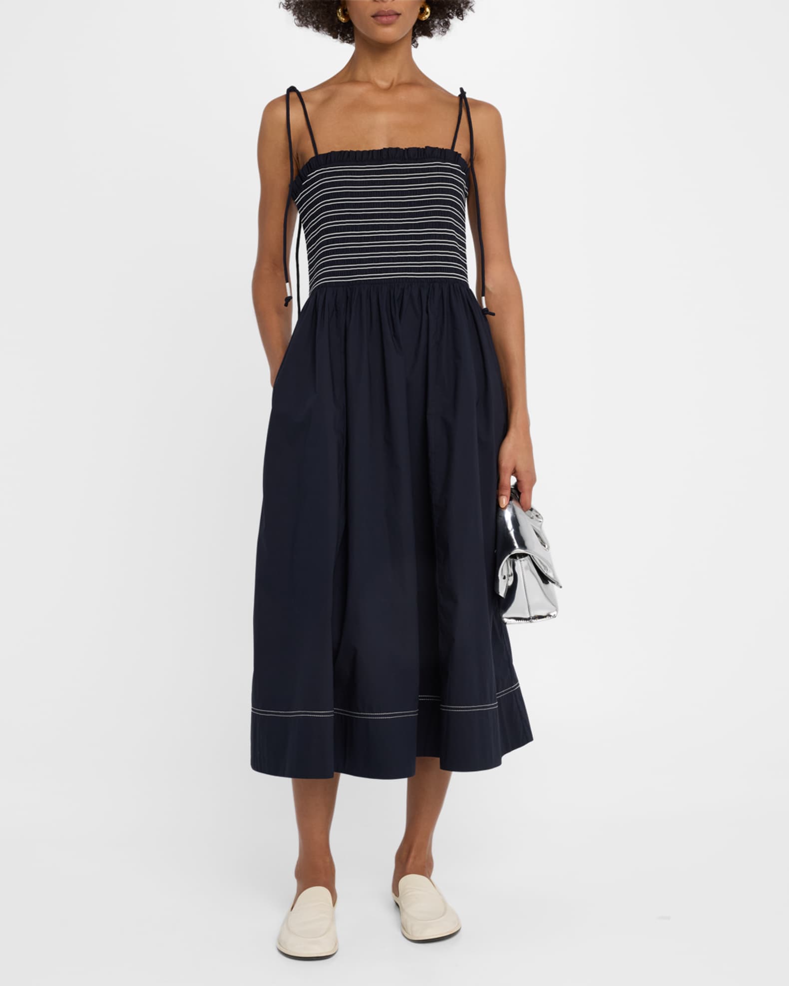 Kaela Smocked A-Line Midi Dress 1