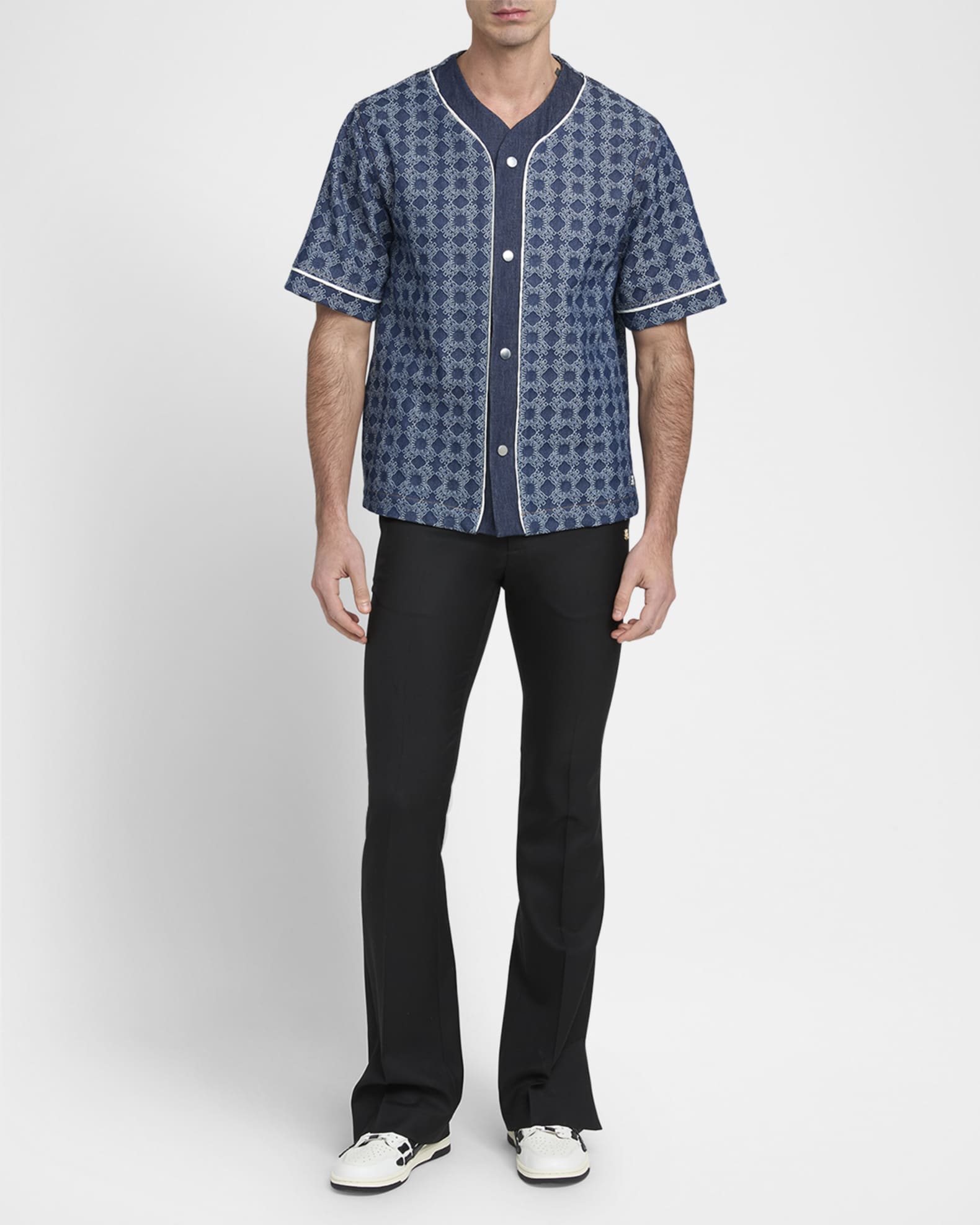 Men's MA Quad Denim Snap-Front Baseball Shirt 1
