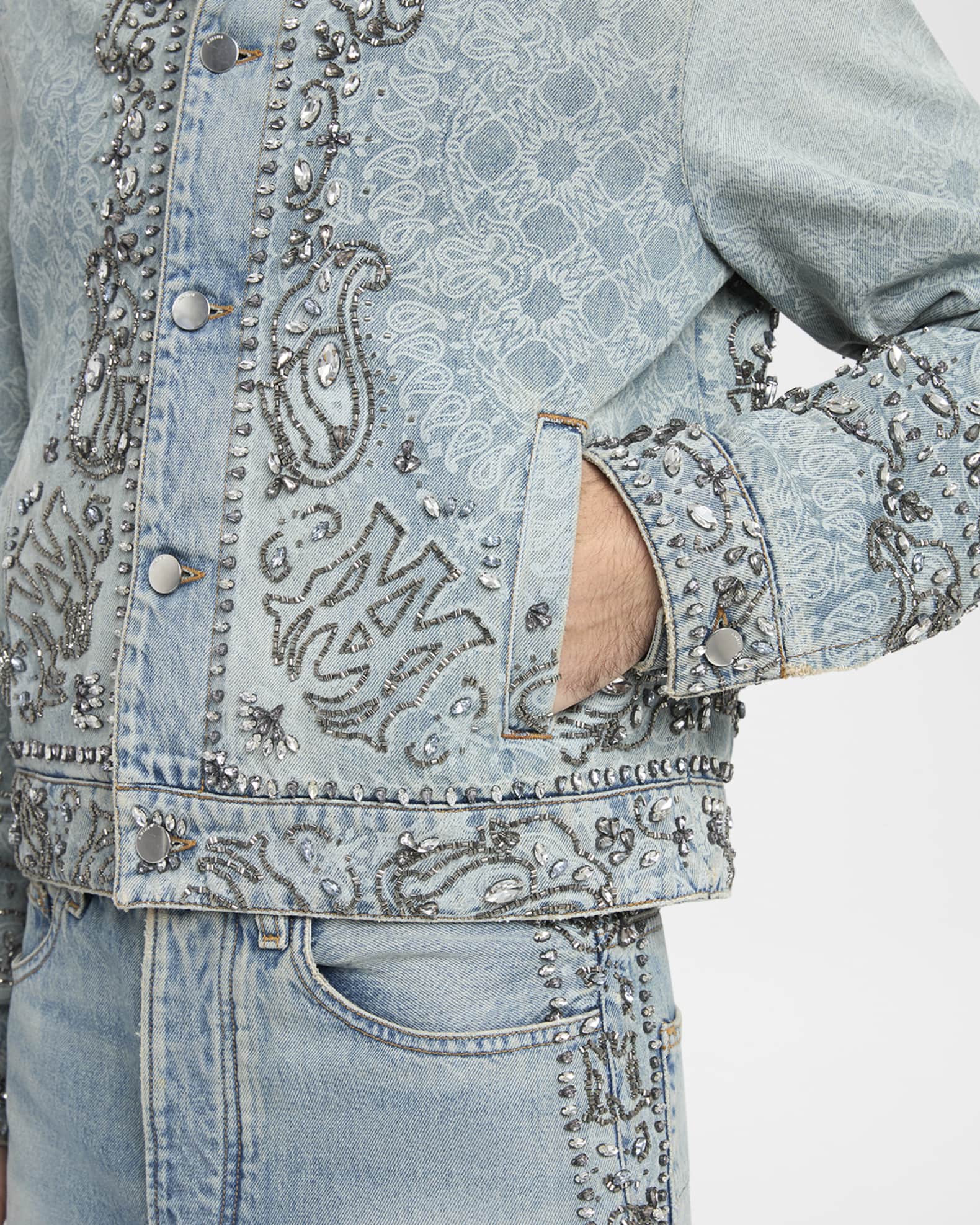 ジャケット・アウター AMIRI Bandana Embroidery Denim Blouson AMIRI Bandana Embroidery Denim Blouson