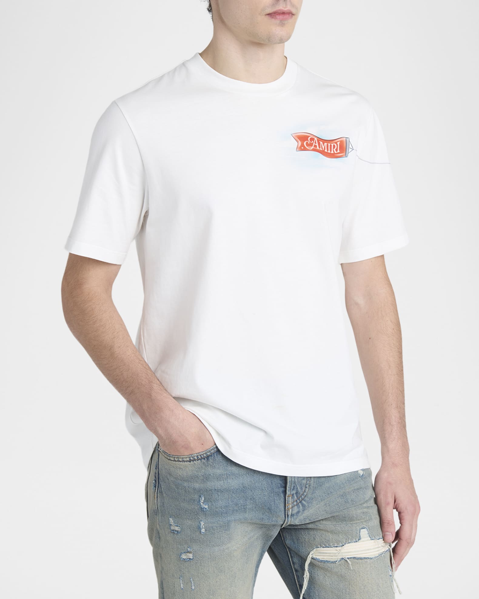 【関税込み】AMIRI ホワイト 'AMIRI For the World' Tシャツ Amiri Men's Amiri For The World Graphic T-Shirt | Neiman Marcus