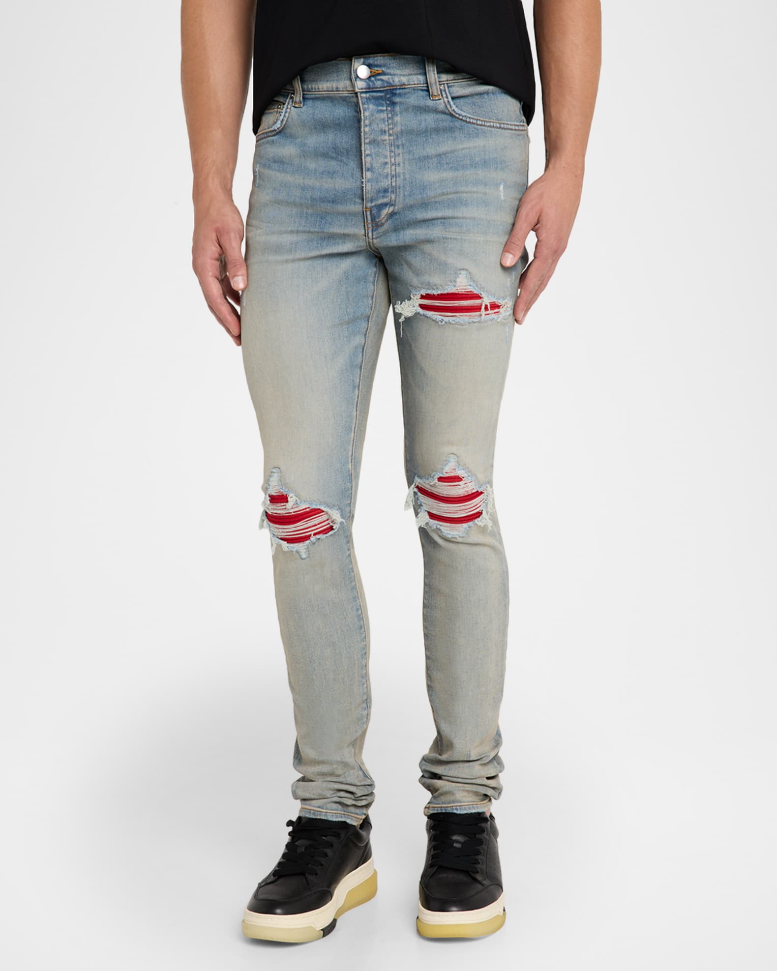 【一点のみ/セール】AMIRI MX1 distressed skinny jeans 31 Amiri MX1 Jeans 31 IT 47 S Mens White Skinny Stretch