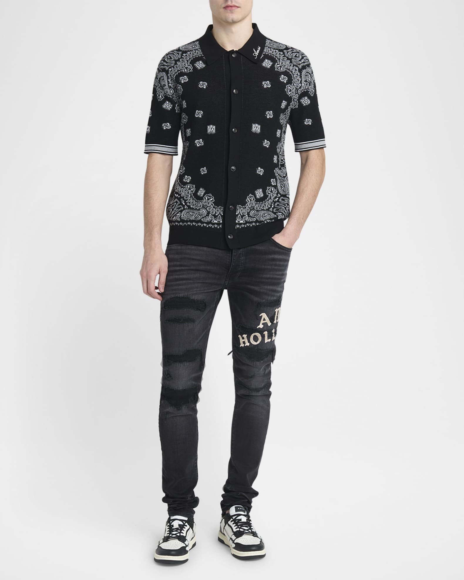 Men's MA Bandana Knit Short-Sleeve Shirt 1