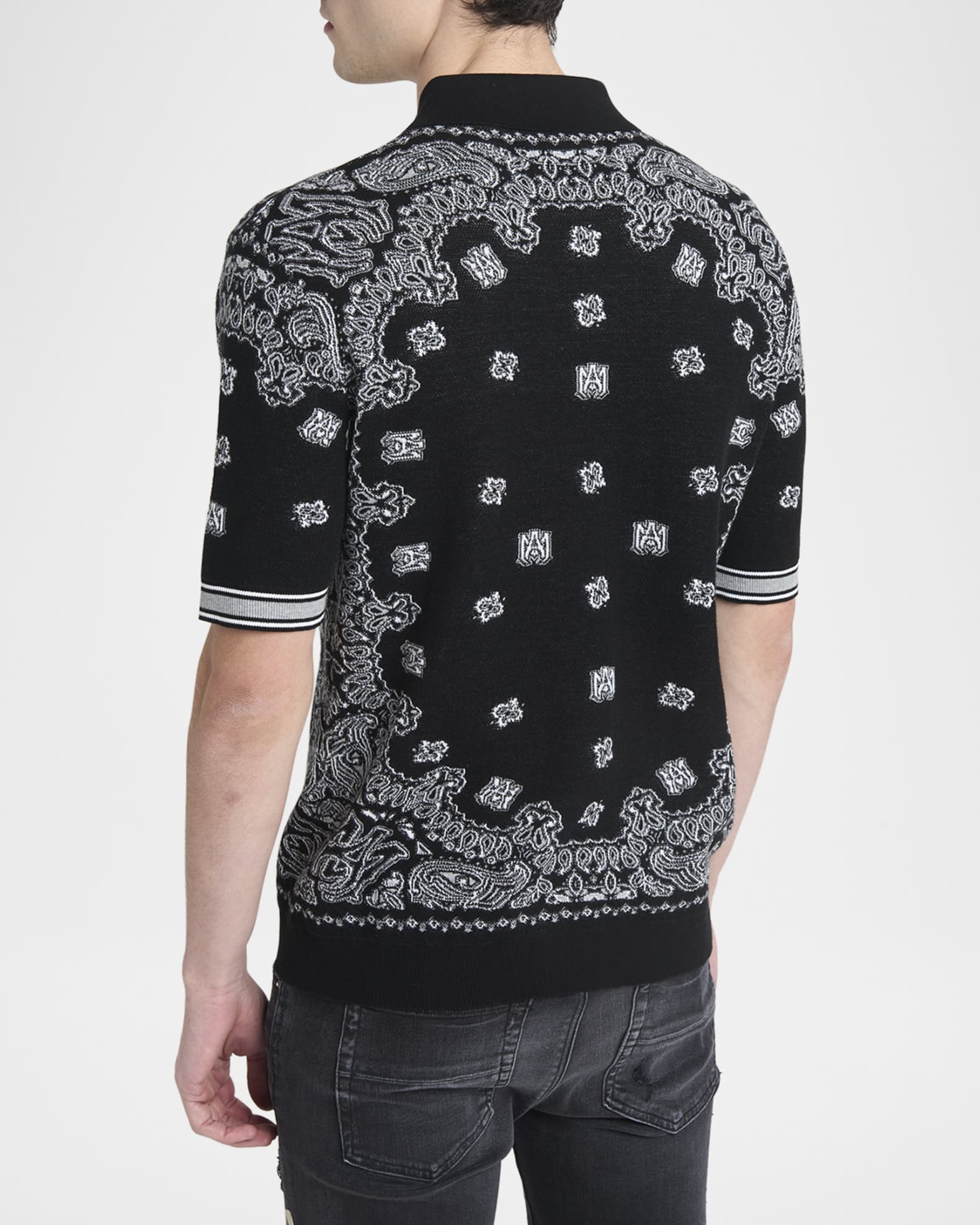 Amiri Men's MA Bandana Knit Short-Sleeve Shirt | Neiman Marcus