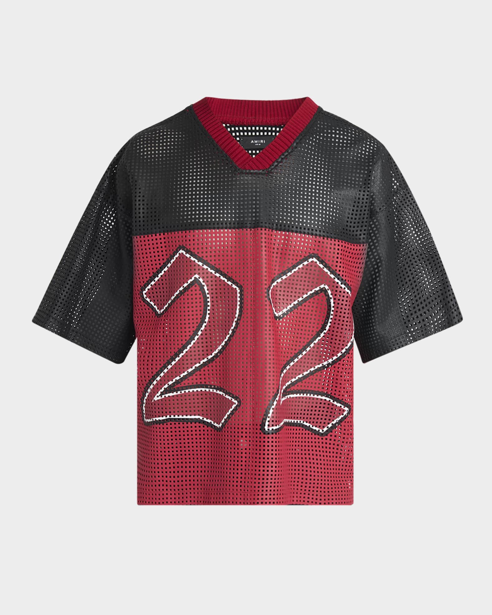 Men's Amiri 22 Oversized Mesh Leather T-Shirt 0