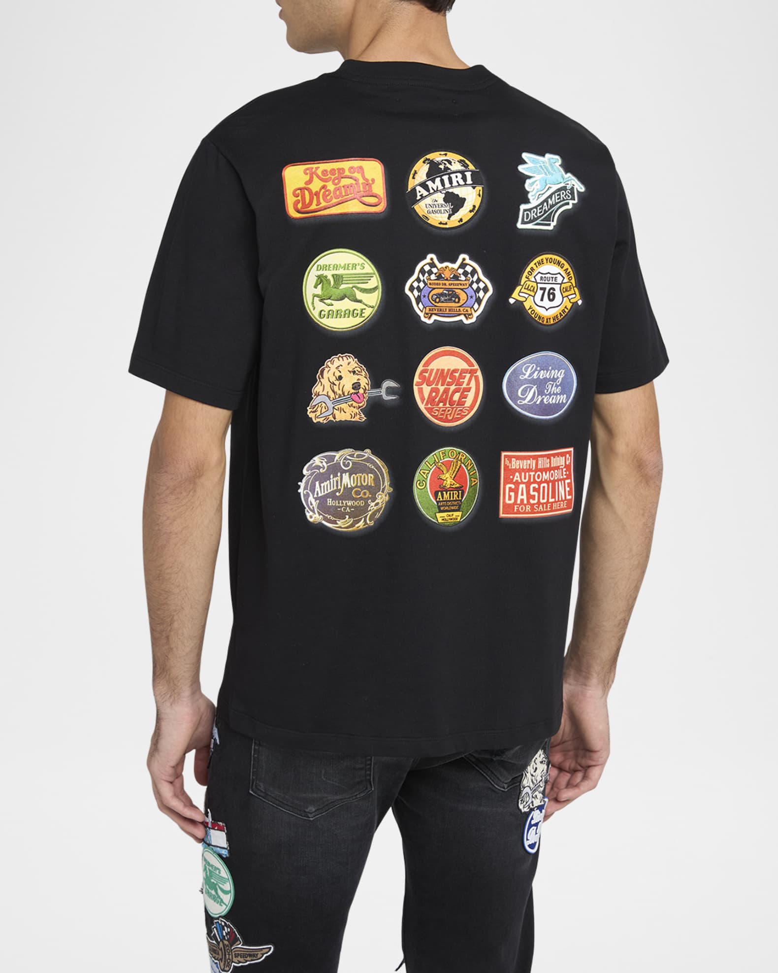 AMIRI Station Patch ロゴ コットン Tシャツ 人気 Amiri Men's Station Patch Graphic T-Shirt | Neiman Marcus