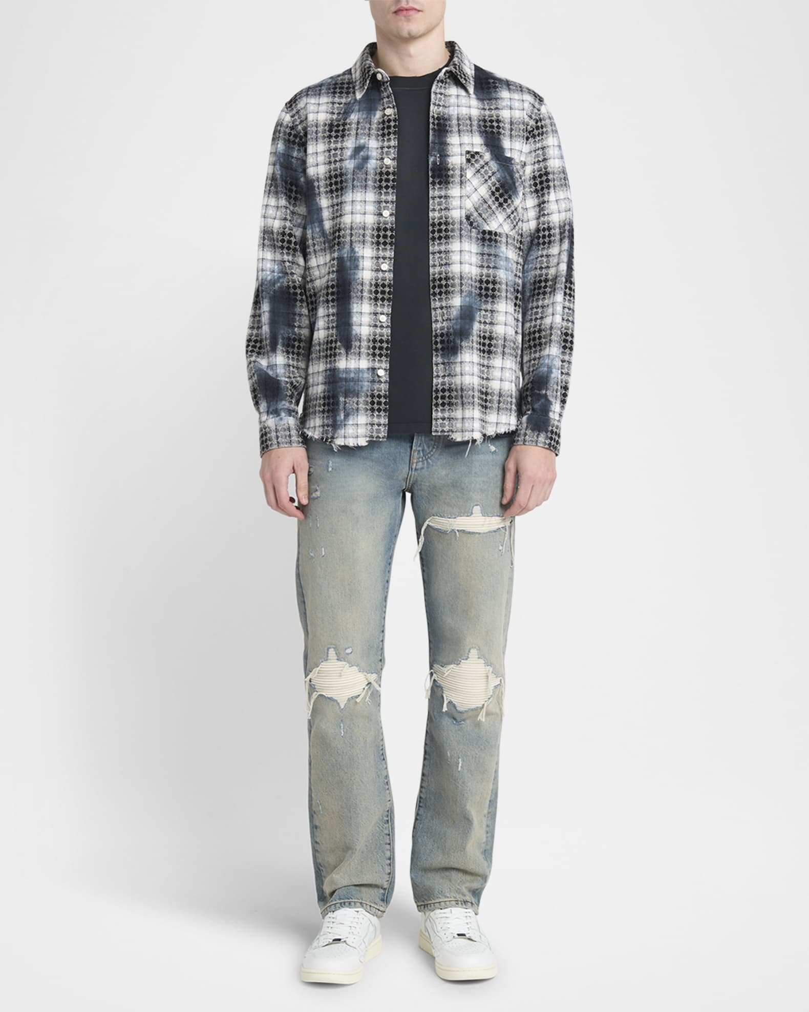 Men's MA Quad Bleached Plaid Flannel  1