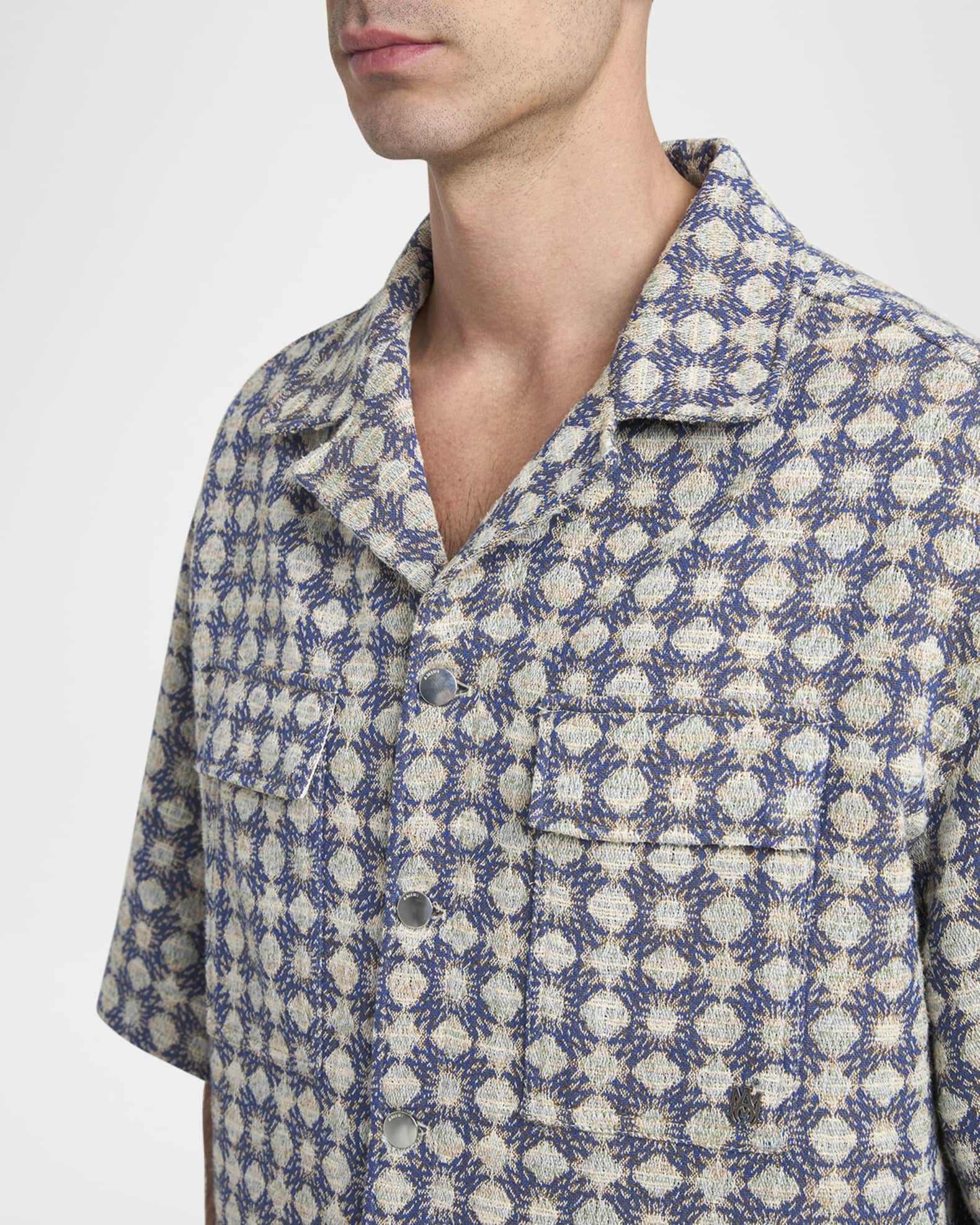 アミリ Amiri Quad Jacquard Camp Shirt AMIRI MA Quad Jacquard Camp Shirt | Nordstrom