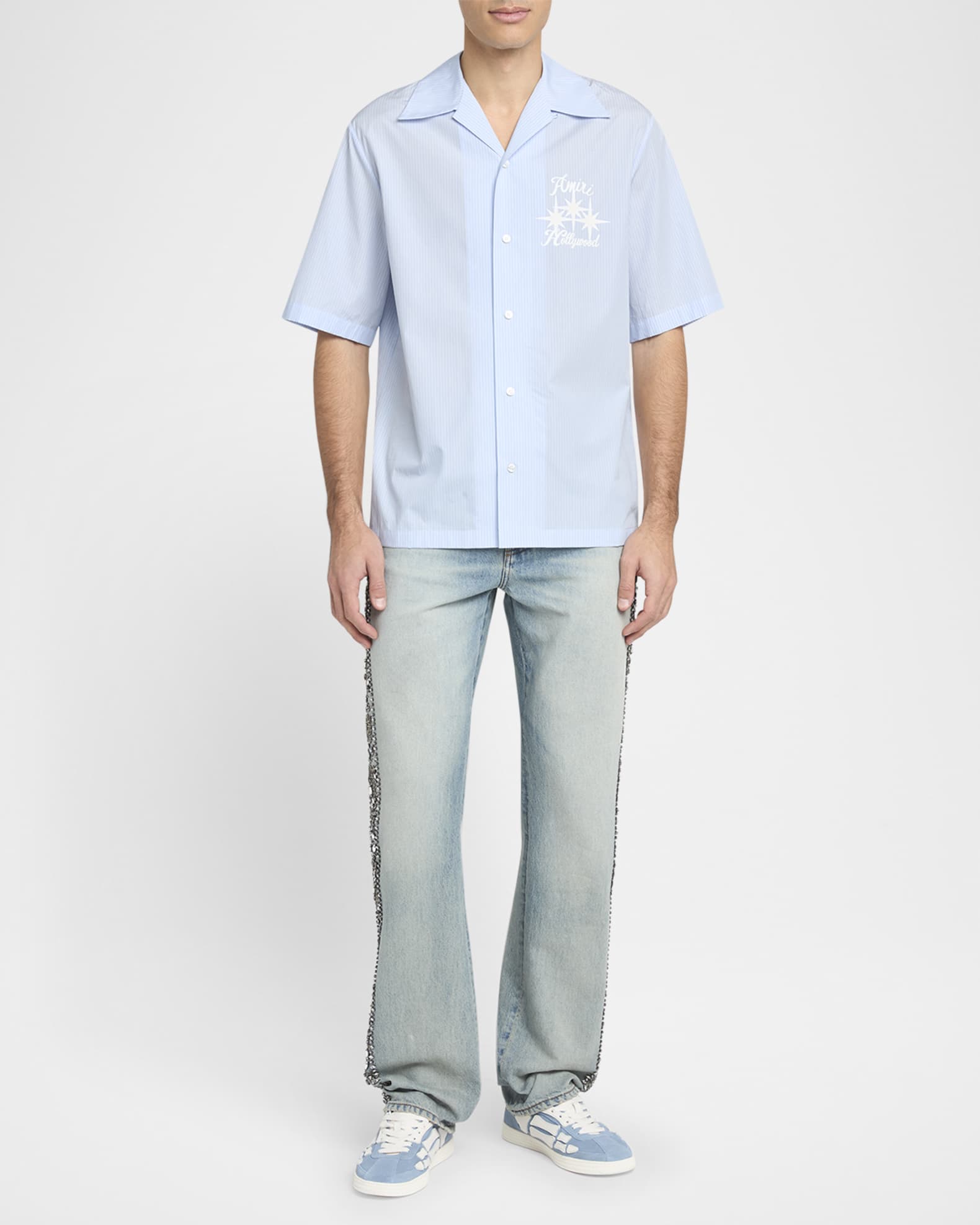Men's Starburst Logo Poplin Camp Shirt 1