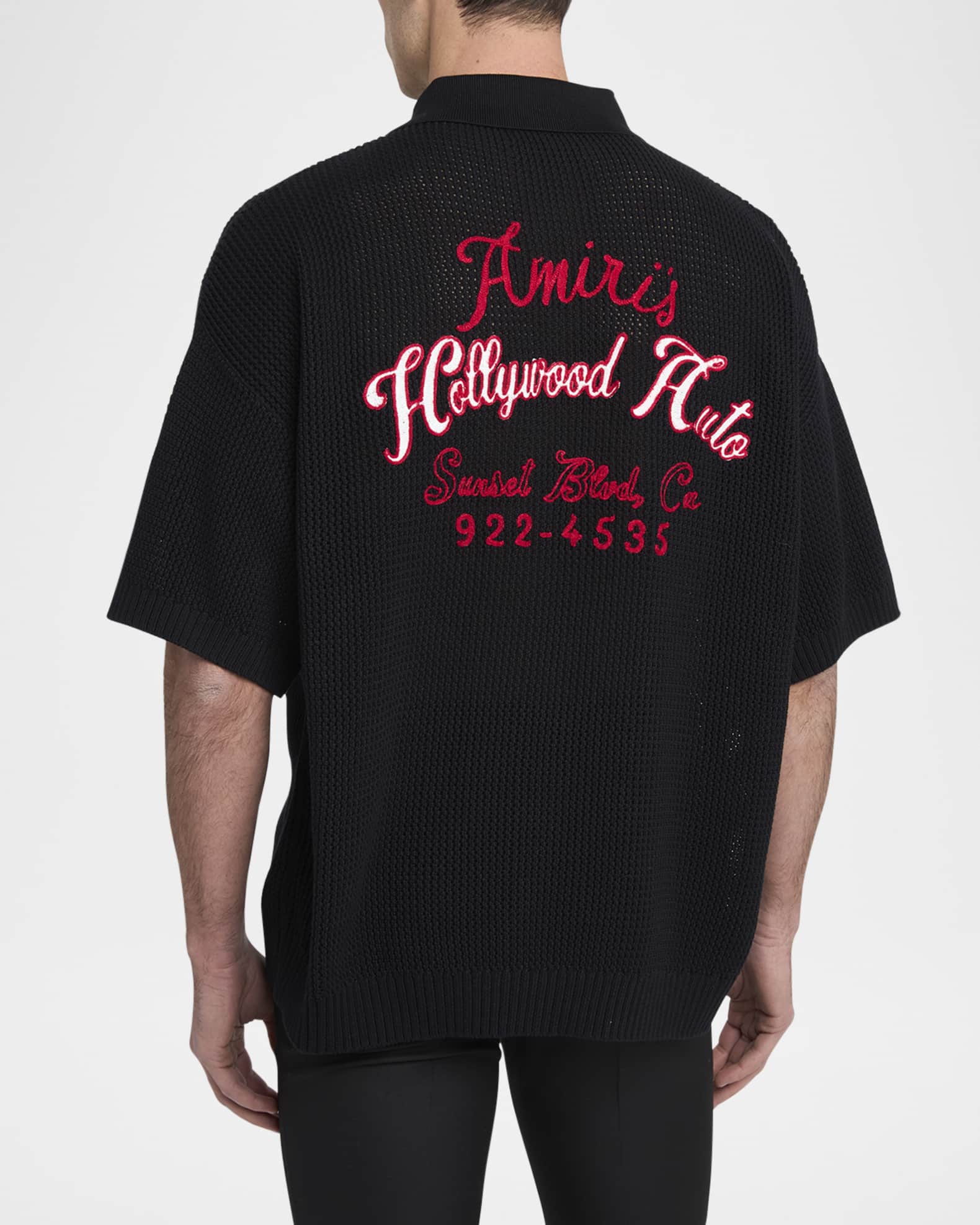 2024春の新作 Amiri Men's Hollywood Auto Mesh Short-Sleeve Shirt | Neiman トップス