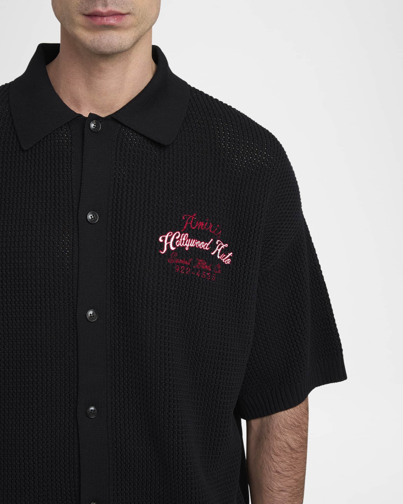 最新最全の Hollywood Men's Amiri Auto Neiman | Shirt Short-Sleeve Mesh トップス