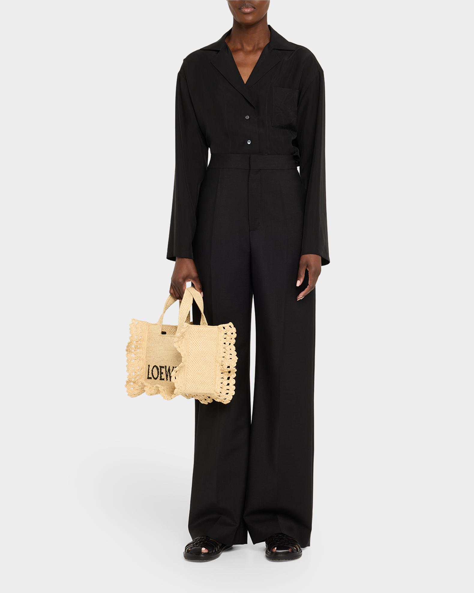 LOEWE x Paula's Ibiza Small Ruffled Tote Bag in Raffia | Neiman Marcus