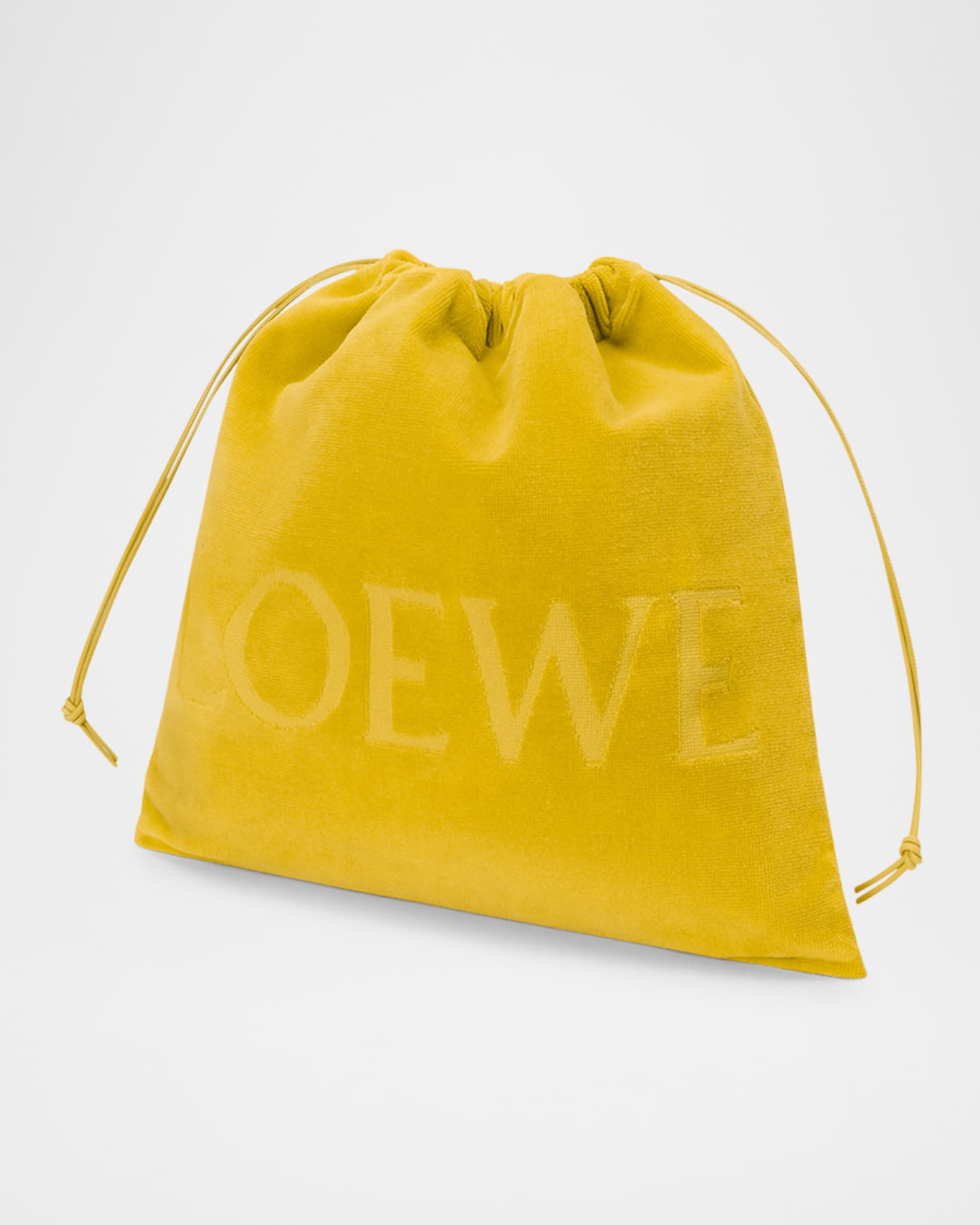x Paula’s Ibiza Medium Drawstring Pouch Bag in Terry Cloth 1