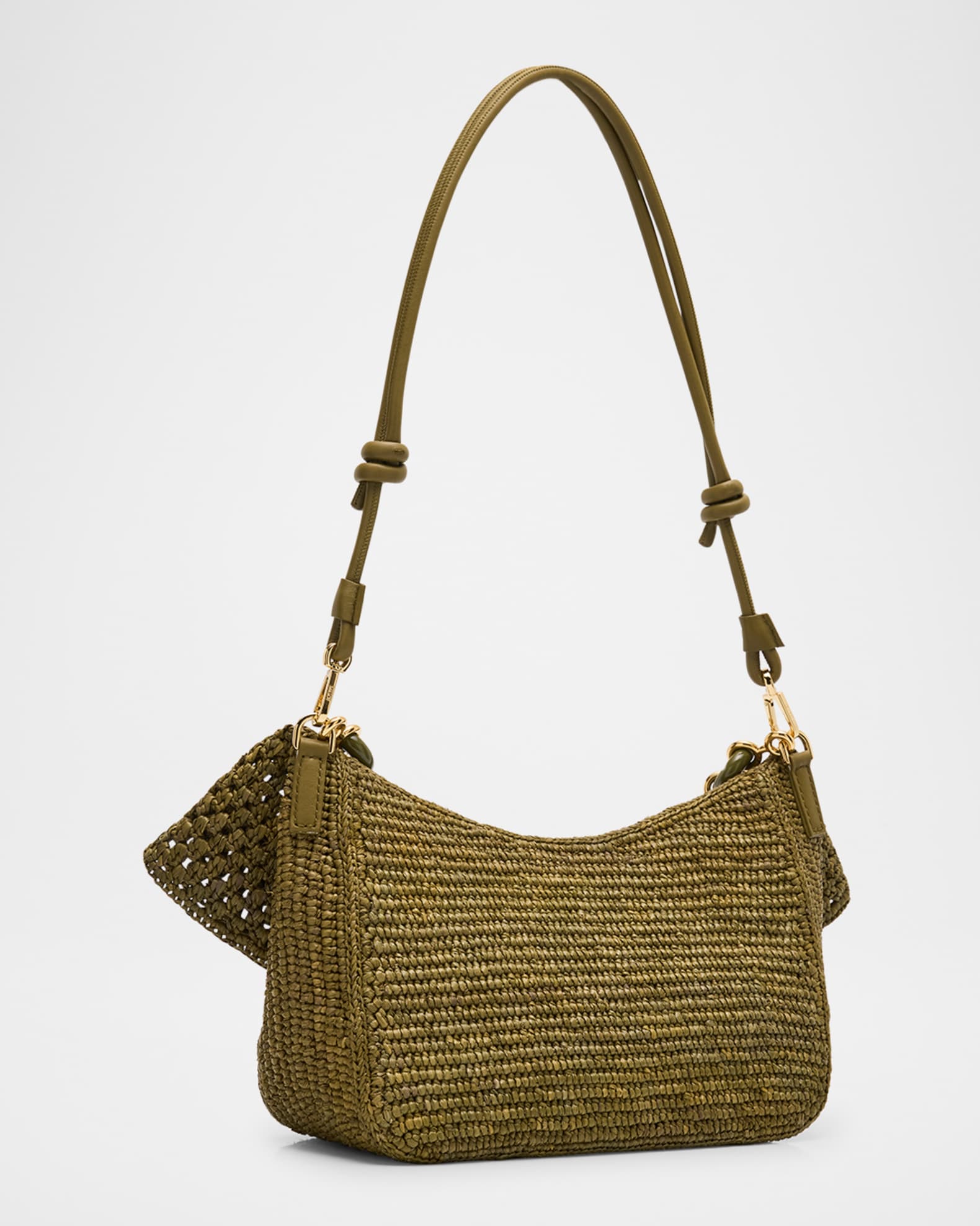 Loewe x Paula's Ibiza Ola Small Shoulder Bag in Raffia and