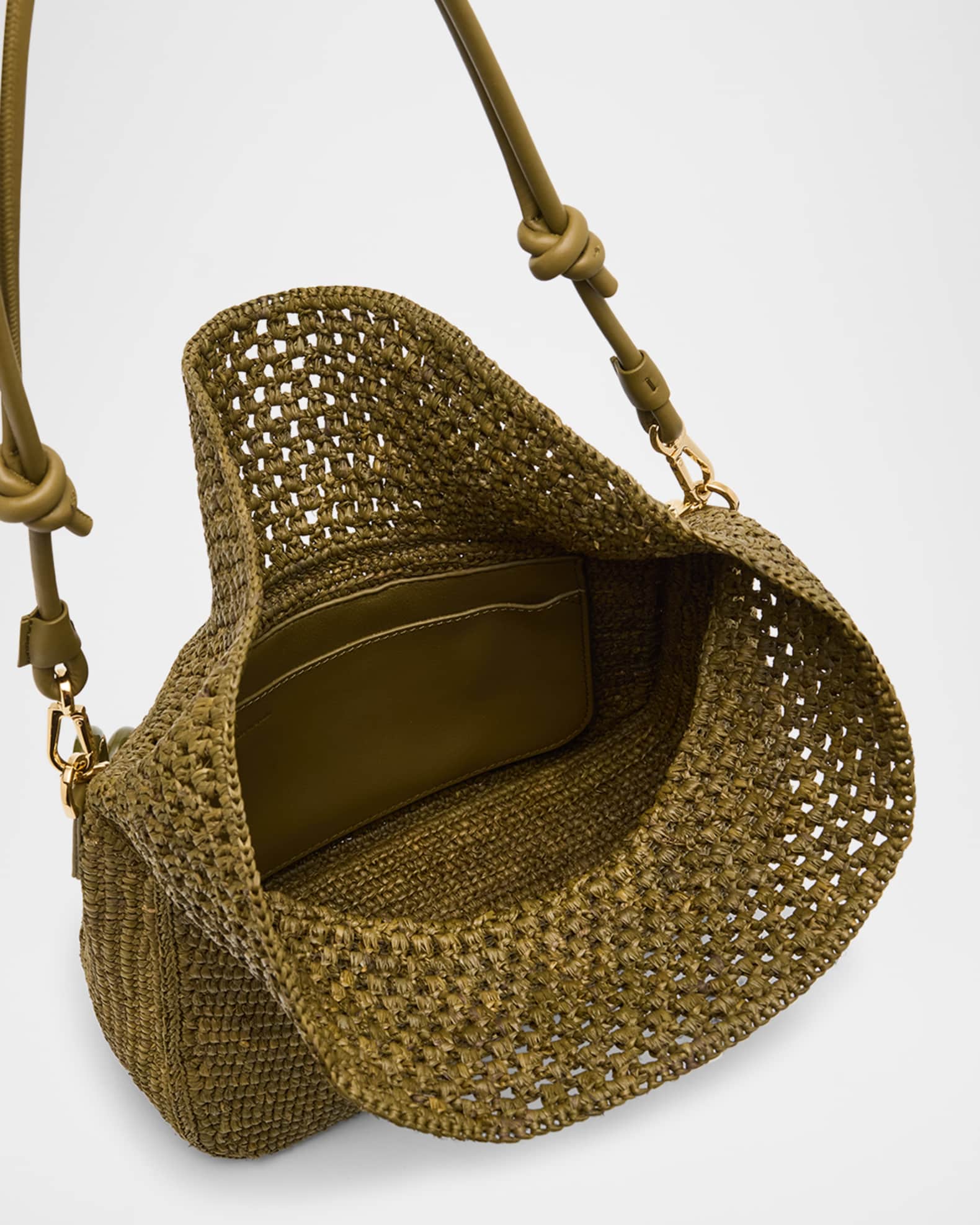 Loewe x Paula's Ibiza Ola Small Shoulder Bag in Raffia and
