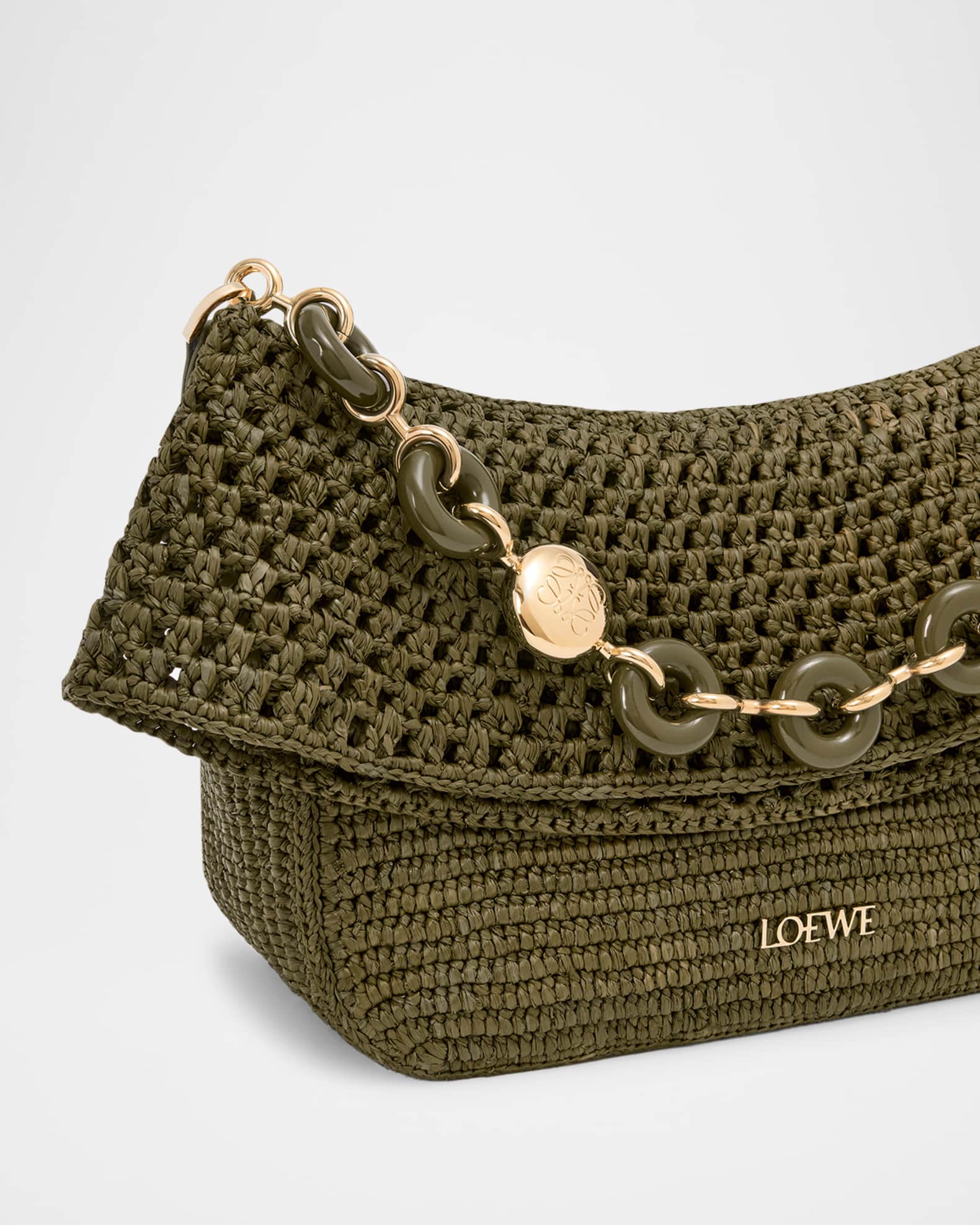【Loewe】イビサ オラ スモール ラフィア ショルダーバッグ Loewe x Paula's Ibiza Ola Small Shoulder Bag in Raffia and