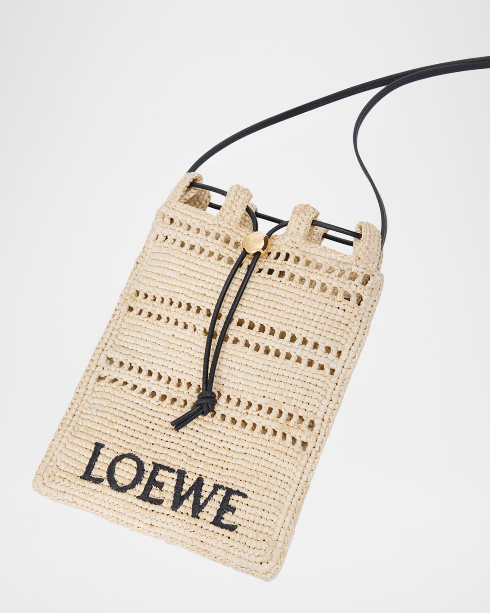 Loewe x Paula's Ibiza Pocket Drawstring Raffia Crossbody Bag