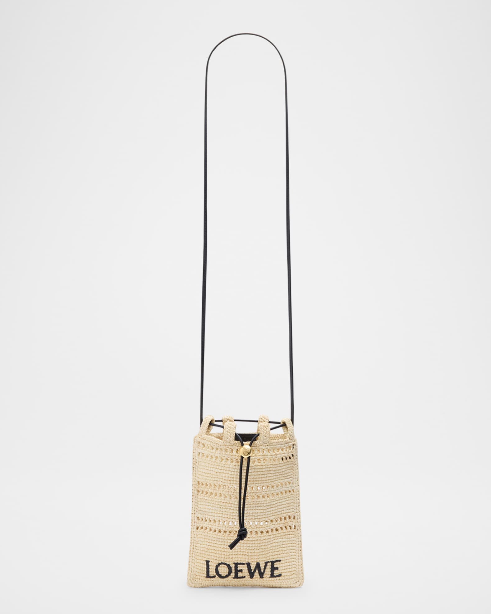 Loewe Pocket Drawstring Raffia Crossbody Bag | Neiman Marcus Loewe Pocket Drawstring Raffia Crossbody Bag | Neiman Marcus