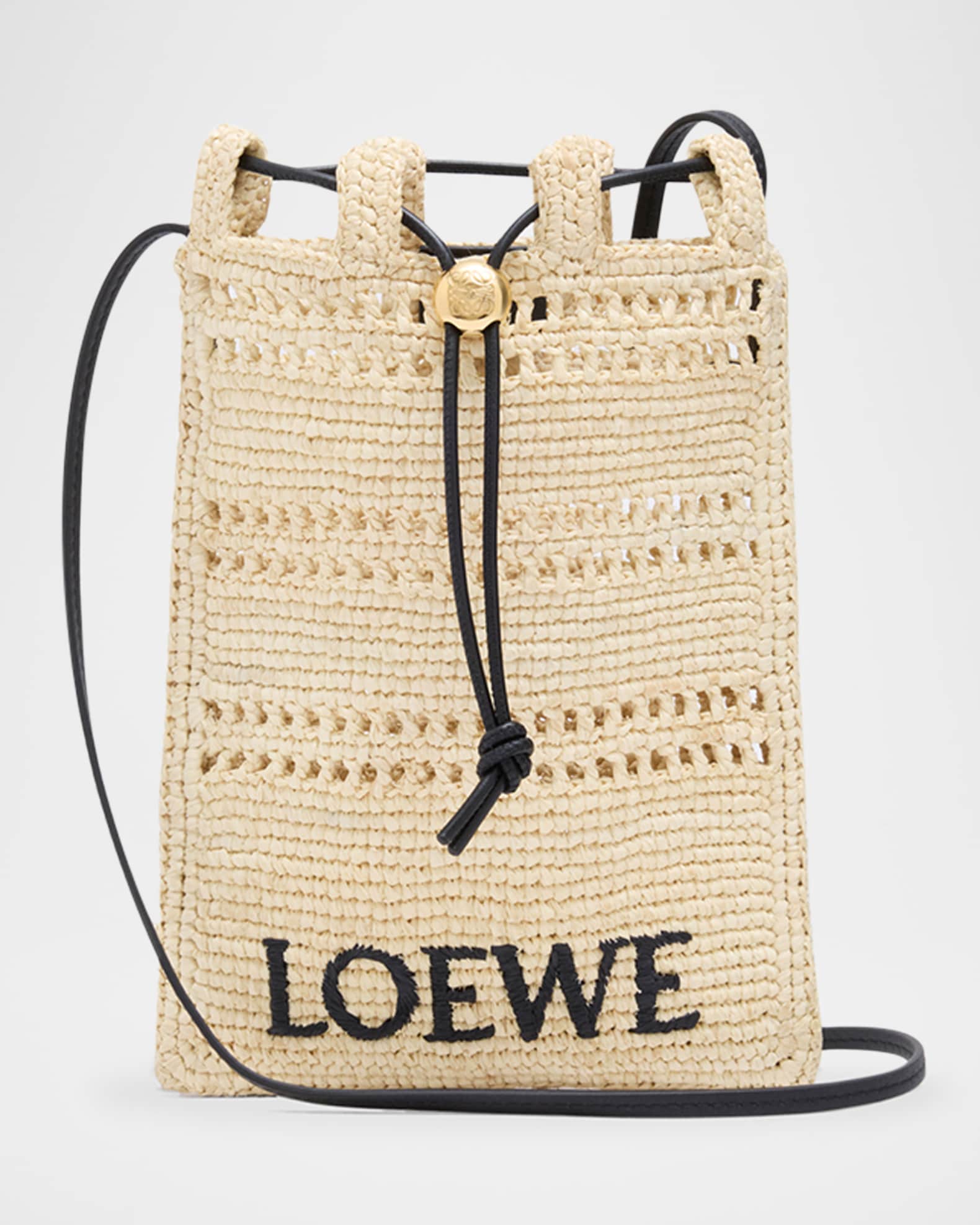 Loewe x Paula's Ibiza Pocket Drawstring Raffia Crossbody Bag