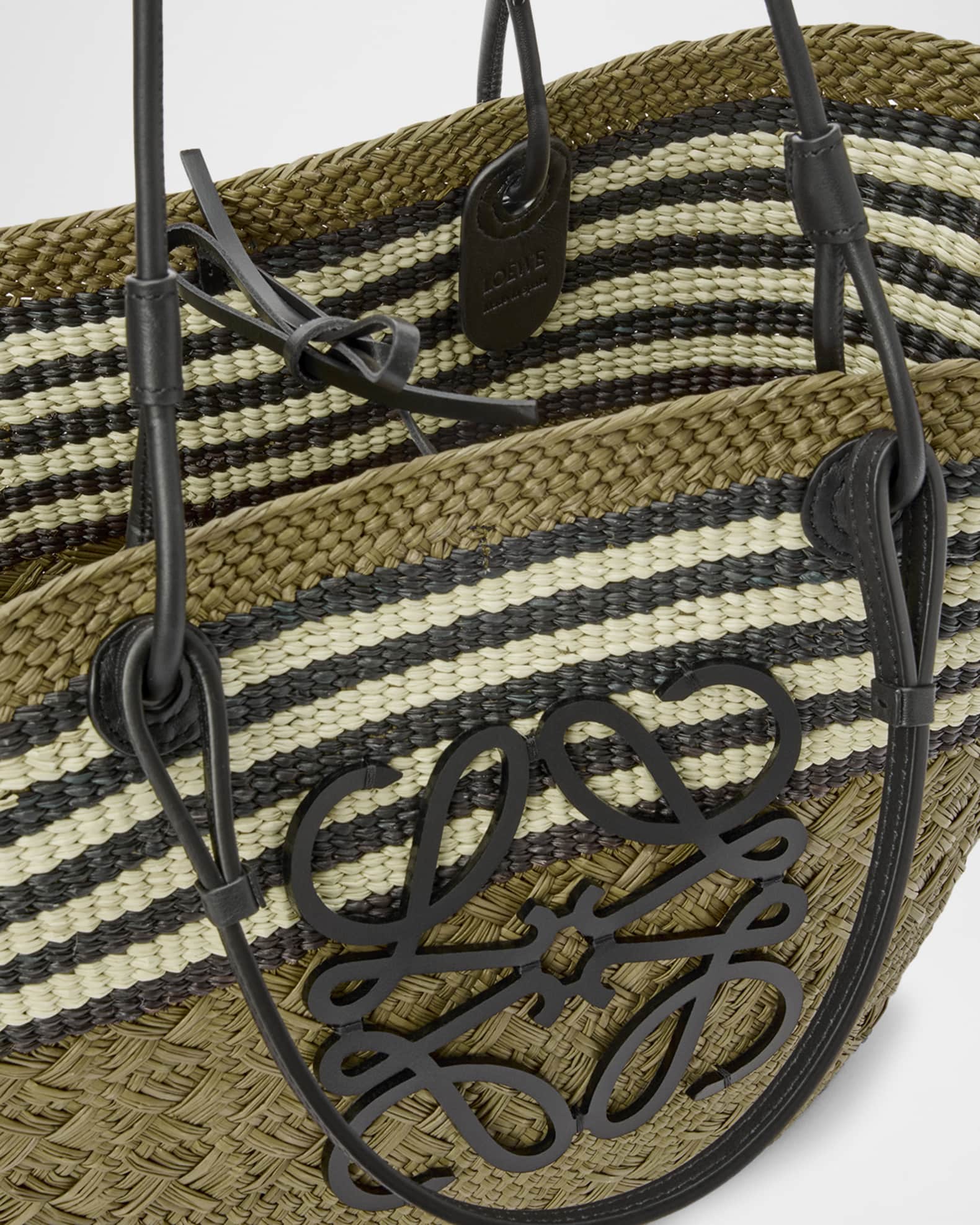 LOEWE x Paula's Ibiza Medium Anagram かごバッグ Loewe x Paula's Ibiza Medium Anagram Striped Basket Tote Bag