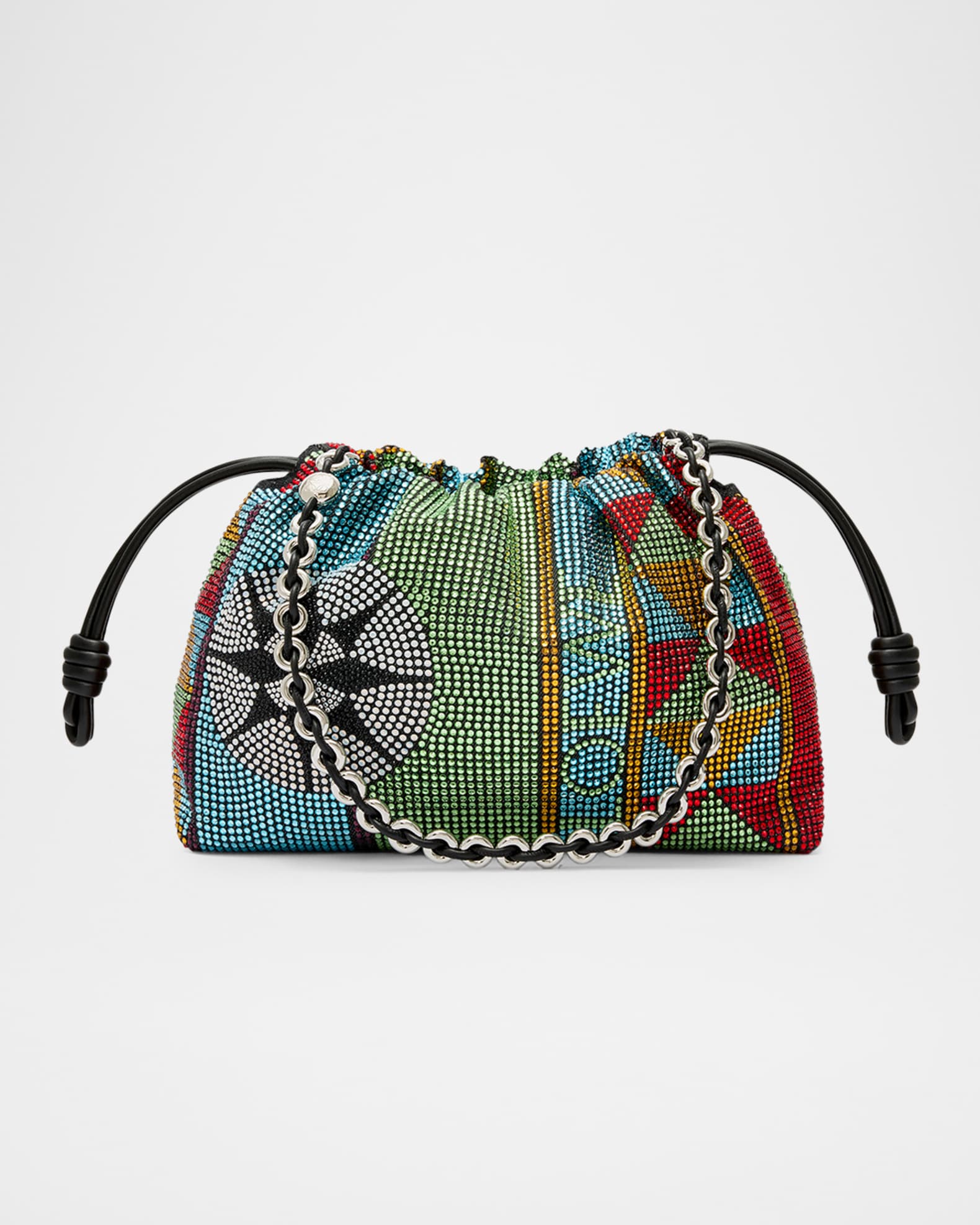 Loewe Flamenco Medium Embellished Shoulder Bag in Denim
