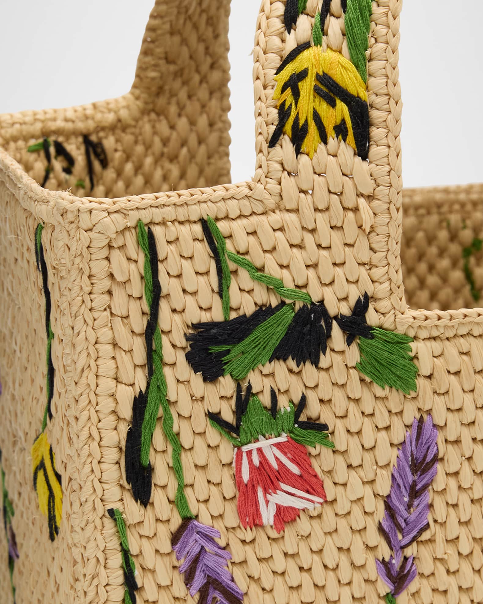 LOEWE Paula's Ibiza ラフィア 刺繍花 スモール トートバッグ Loewe x Paula's Ibiza Small Flower Tote Bag in Raffia